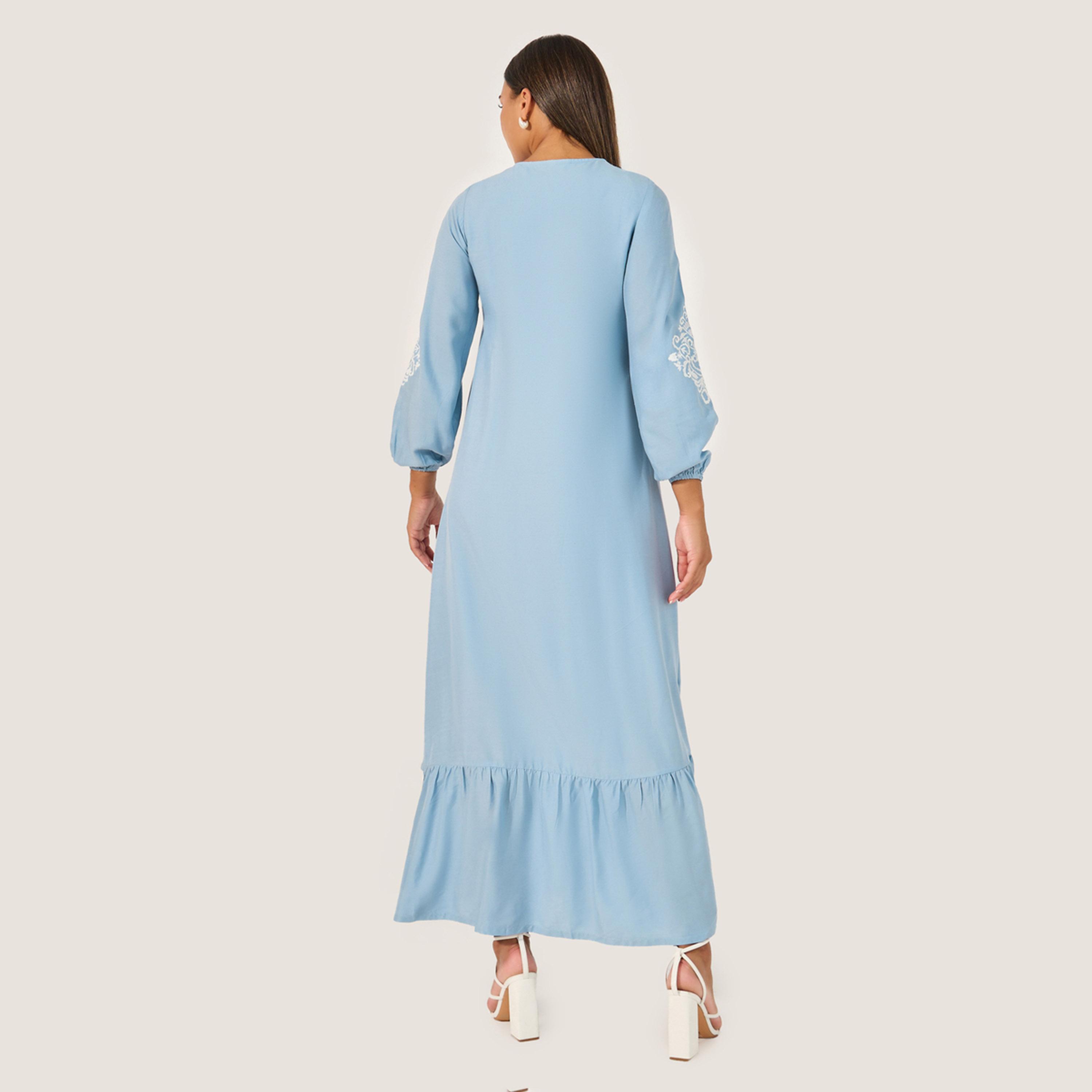 Styli Embroidered Long Sleeves A-Line Maxi Dress-women-clothing-dresses-image-5