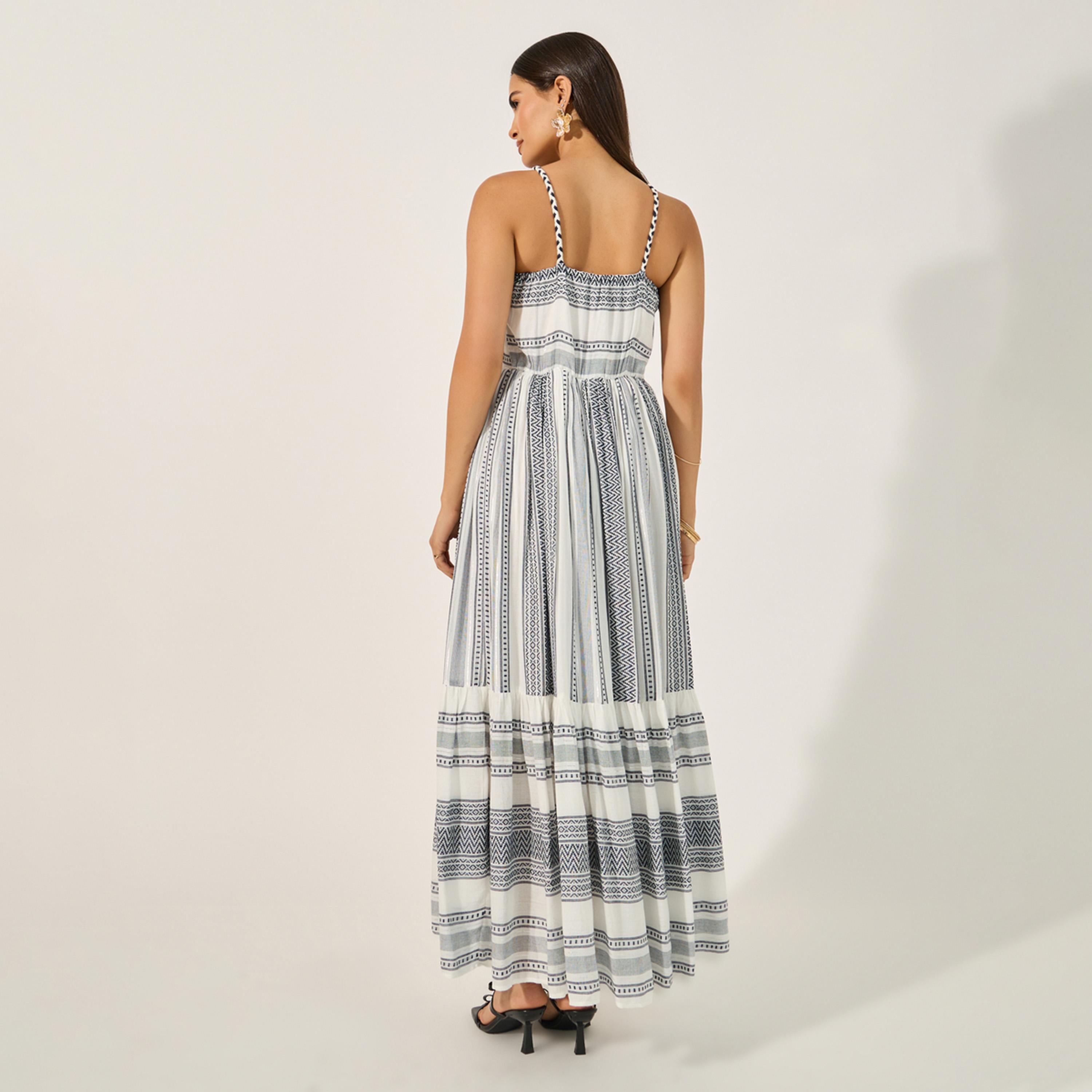 ستايلي - فستان ماكسي مخطط بأشرطة وقصّة A-women-clothing-dresses-image-5