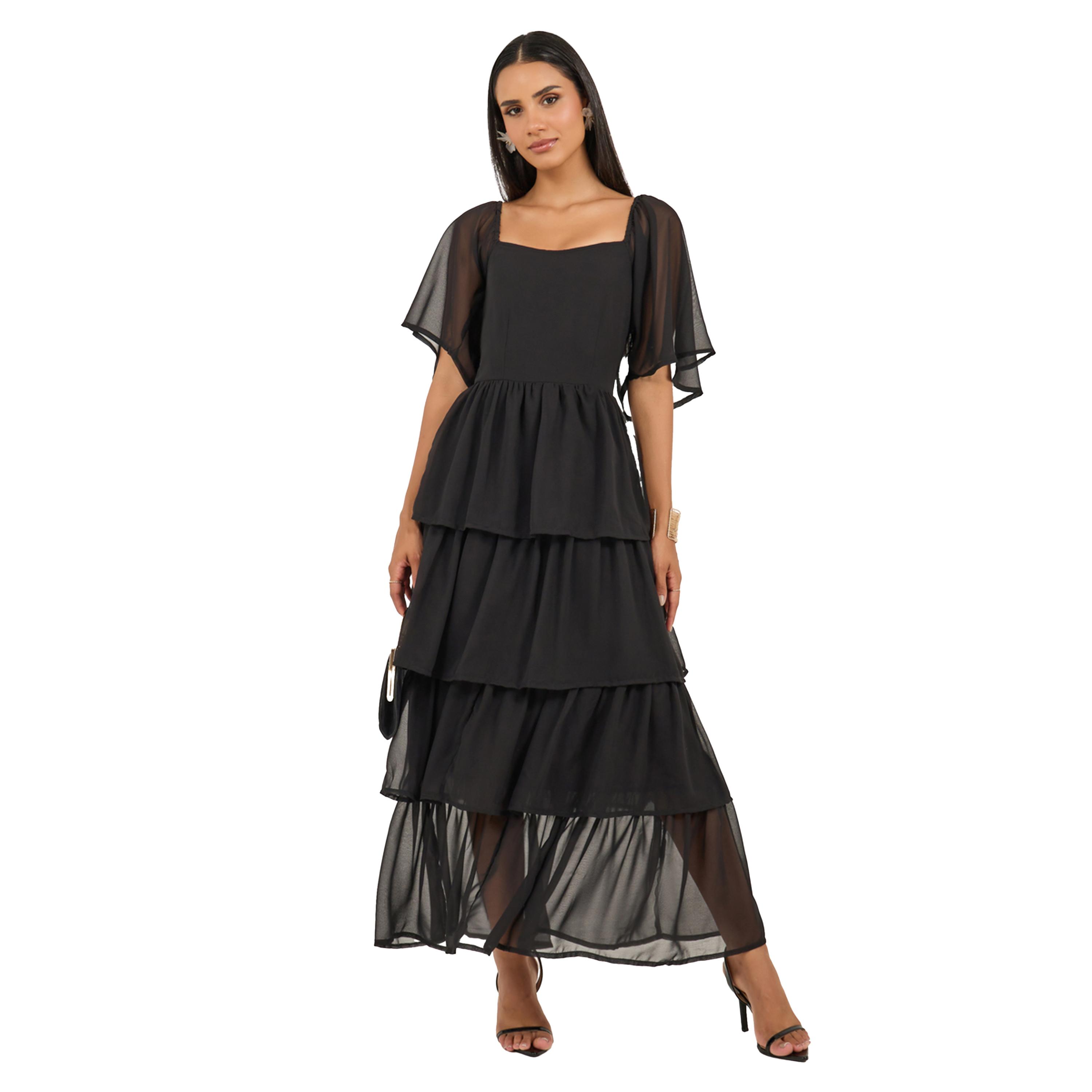 ستايلي - فستان ماكسي بأكمام ملاك-women-clothing-dresses-image-1