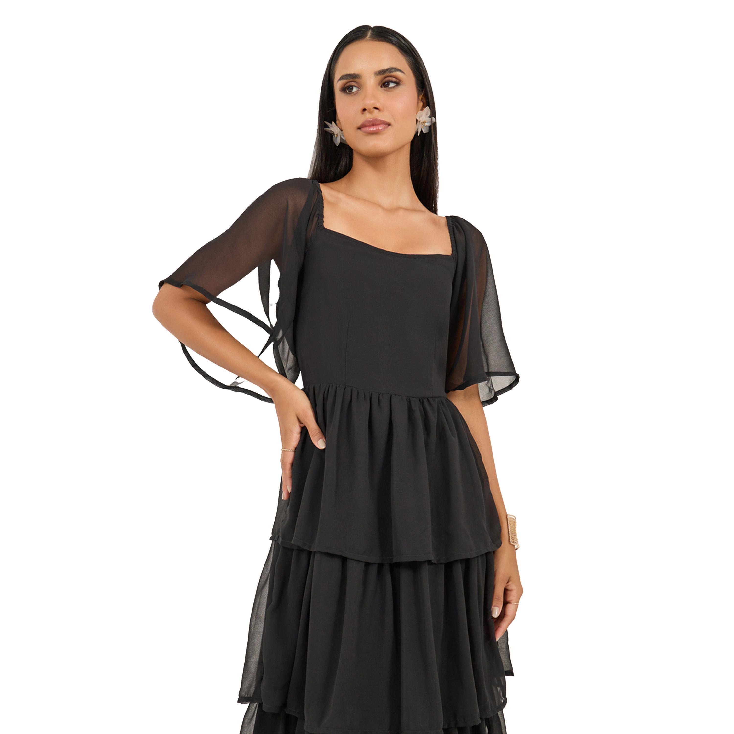 ستايلي - فستان ماكسي بأكمام ملاك-women-clothing-dresses-image-3