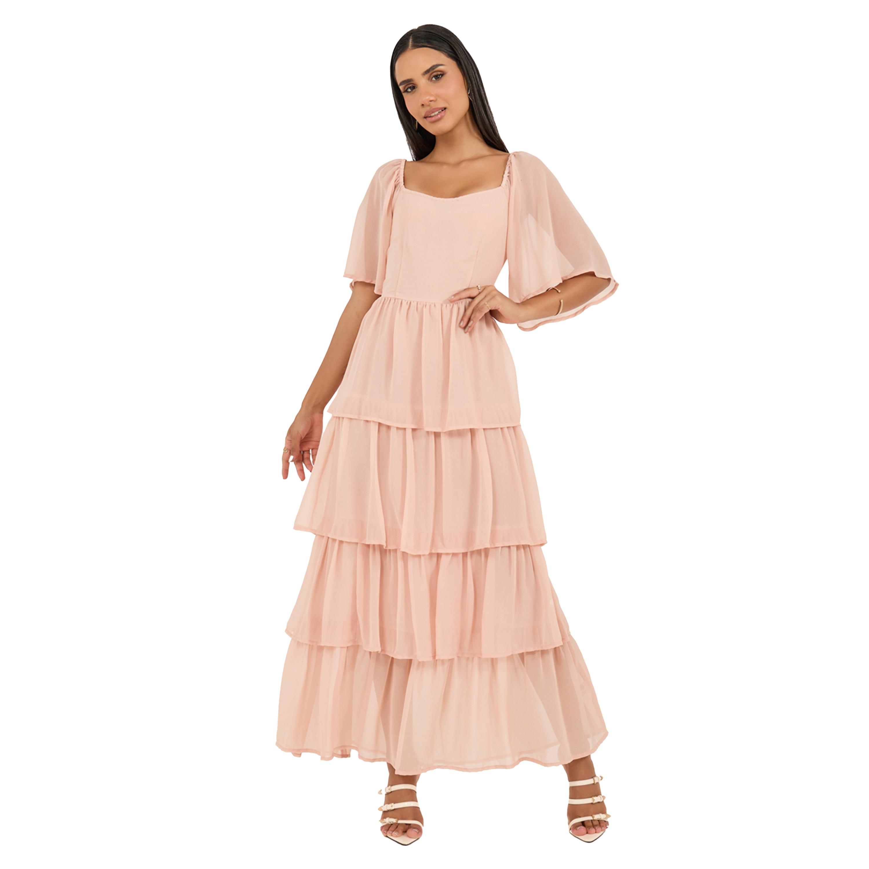 ستايلي - فستان ماكسي بأكمام ملاك-women-clothing-dresses-image-1