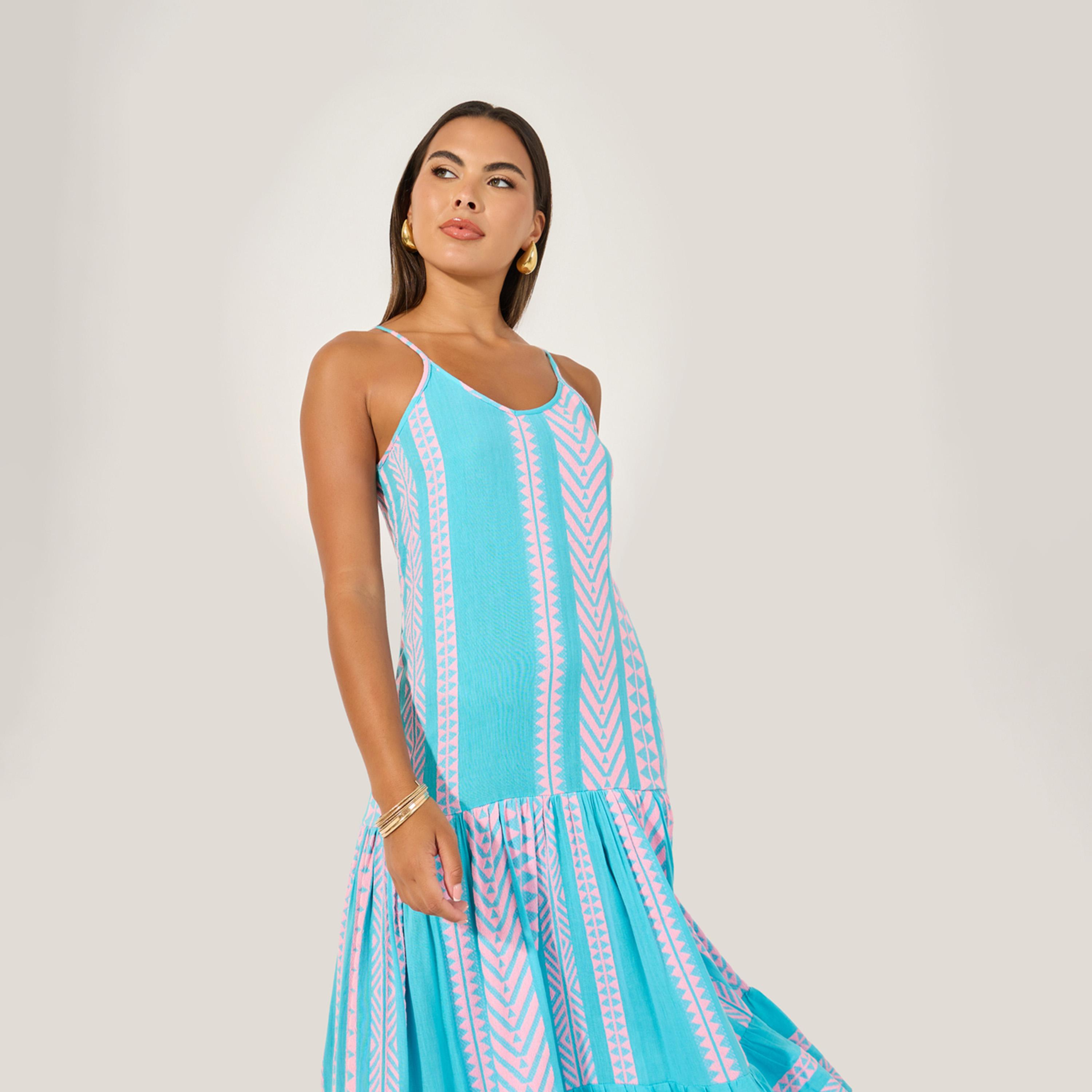 ستايلي - فستان ماكسي مخطط متعدد الطبقات-women-clothing-dresses-image-3