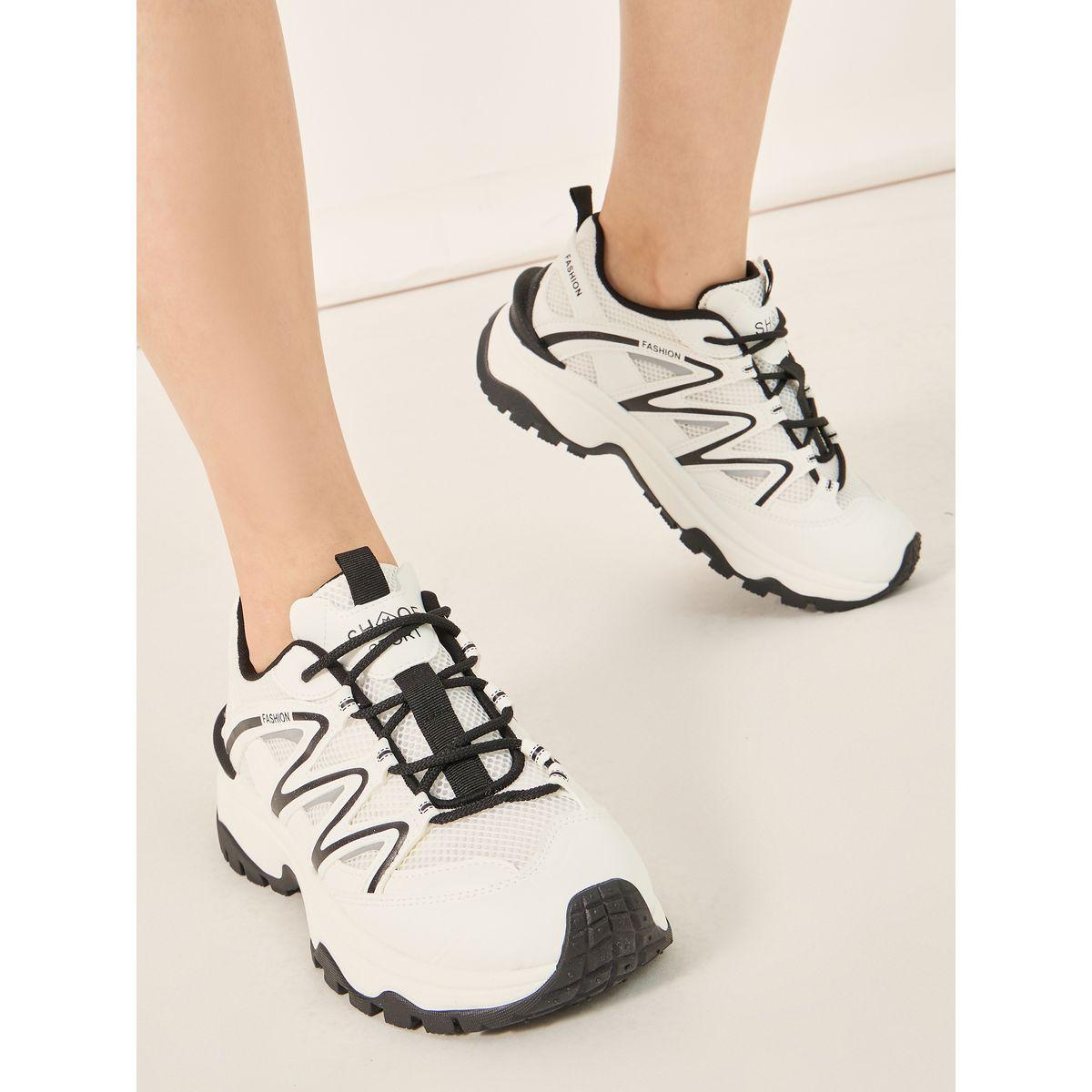 Textured Chunky Sole Sneakers-women-shoes-sneakers-image-1