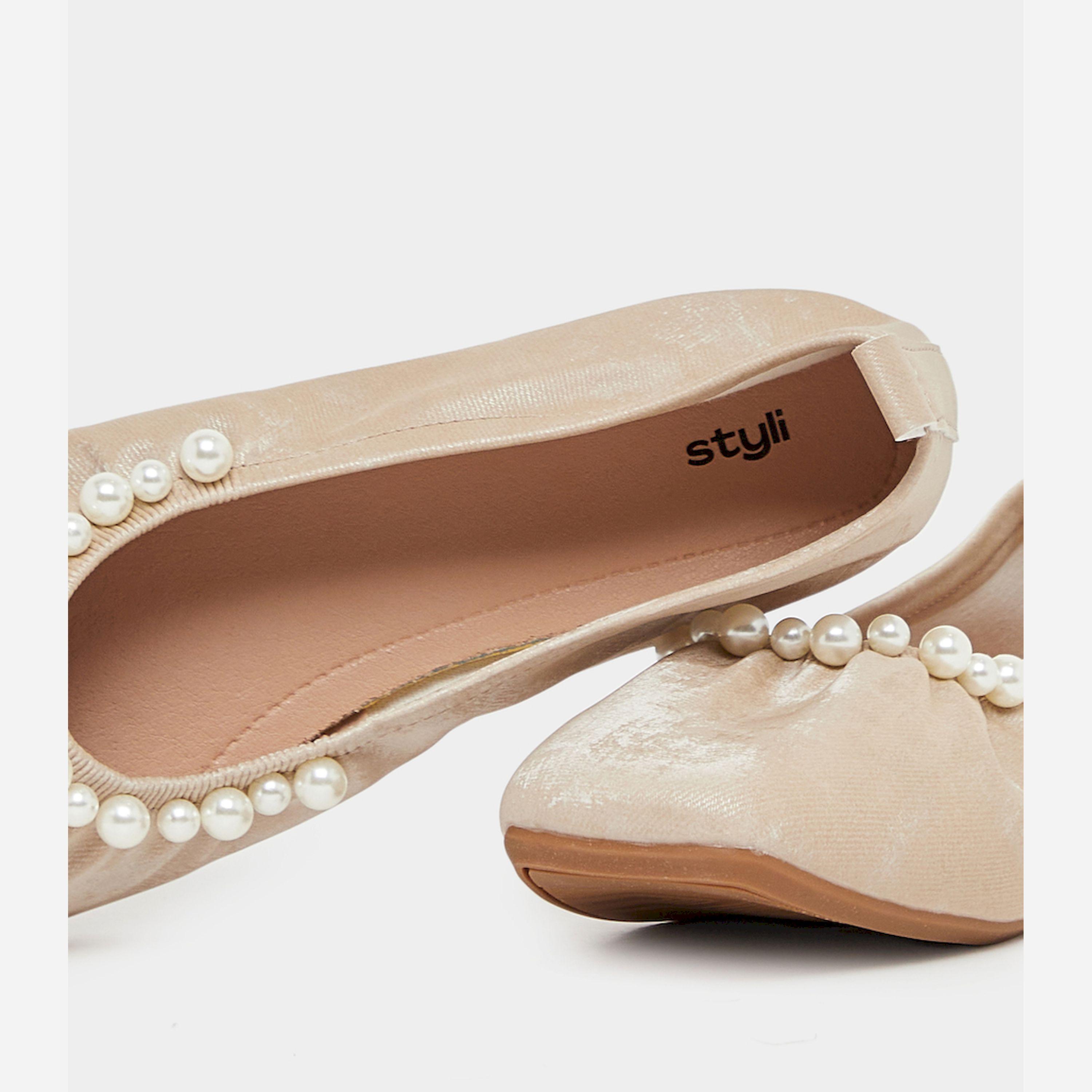 ستايلي - حذاء باليرينا مزين باللؤلؤ الصناعي-women-shoes-ballerinas-image-4