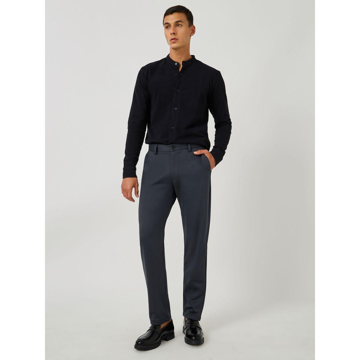 Styli Solid Slim Fit Knitted Pants-men-clothing-bottoms-trousersandchinos-trousers-image-2