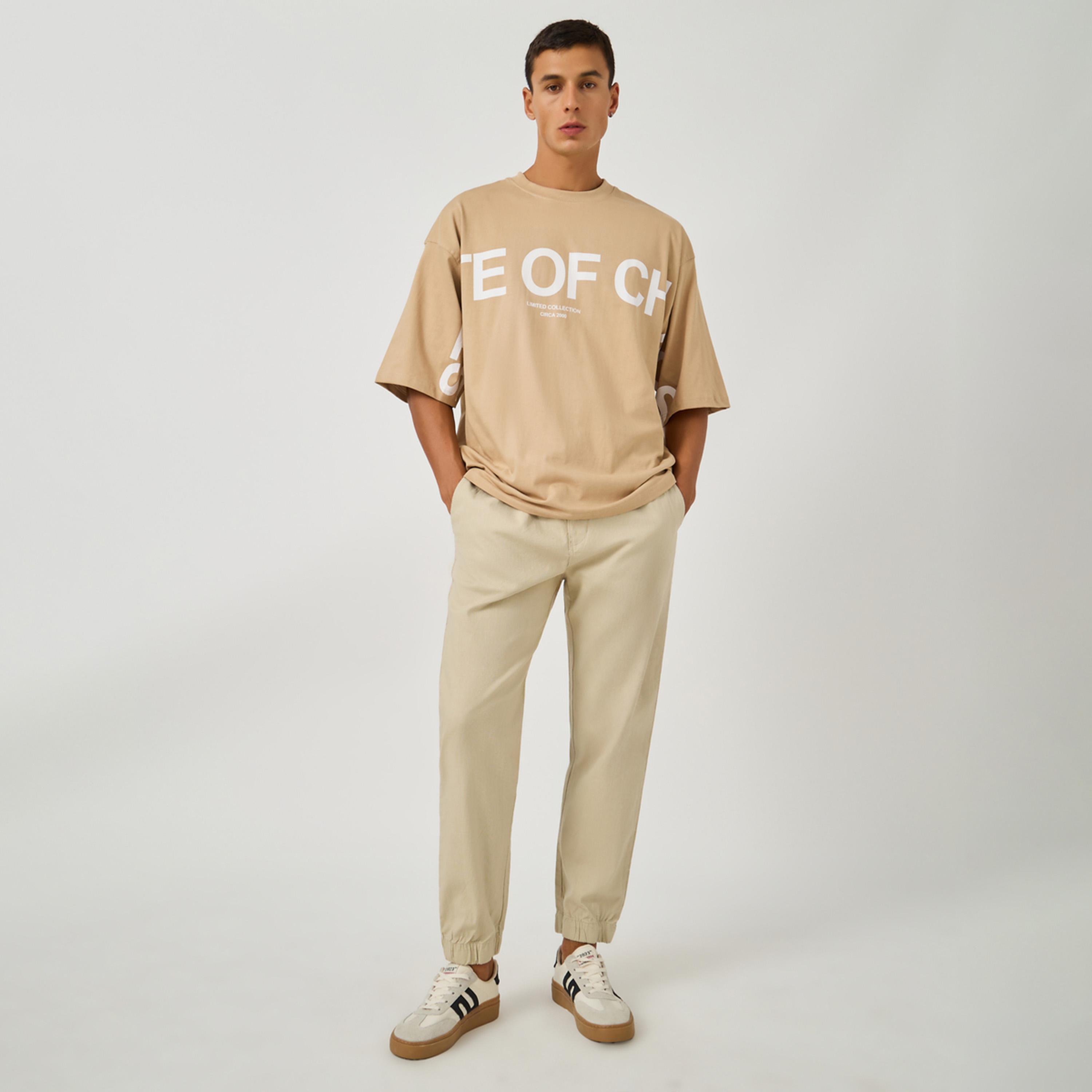 Styli Solid Relaxed Fit Elasticated Cuffed Joggers with Drawstring-men-clothing-bottoms-joggers-image-3