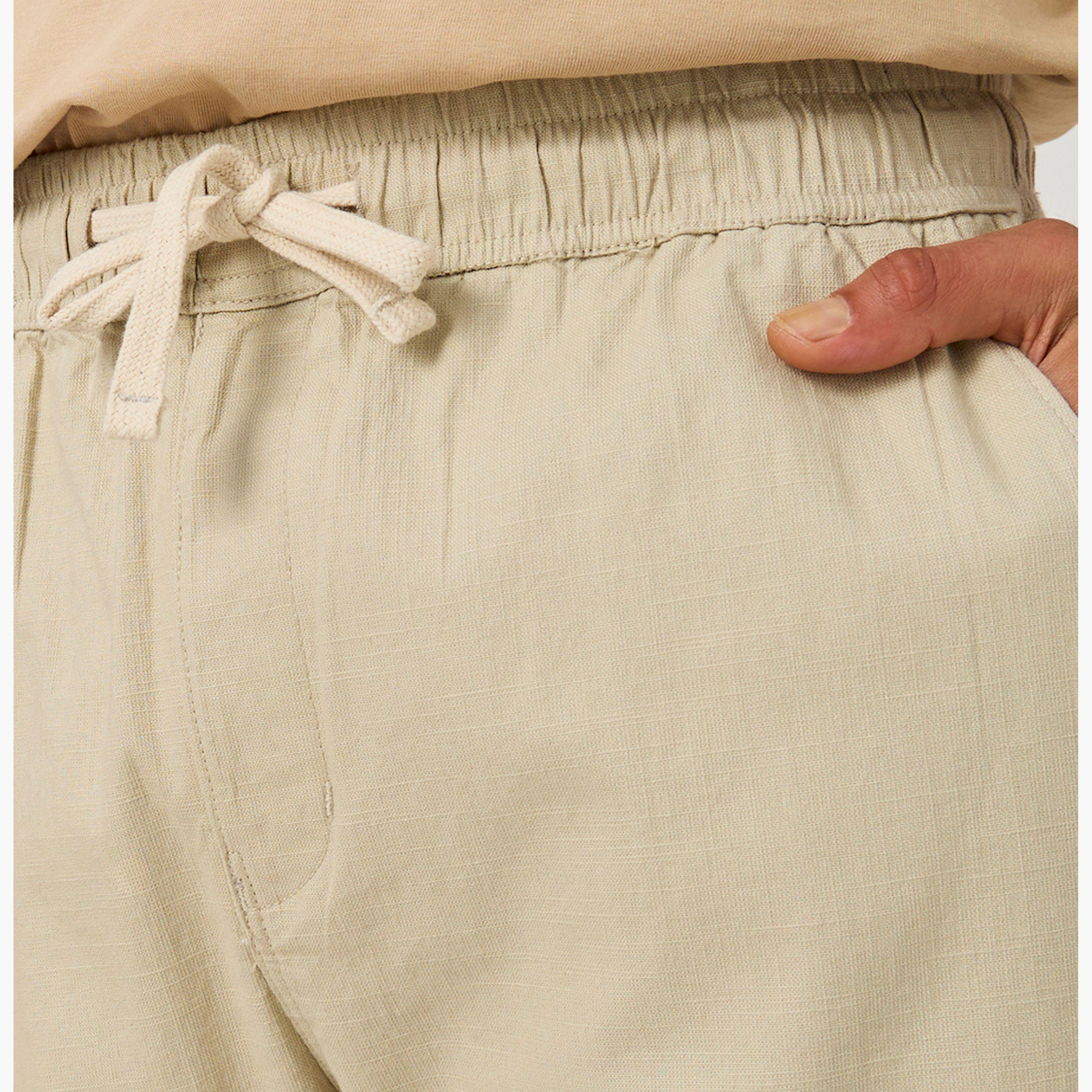 Styli Solid Relaxed Fit Elasticated Cuffed Joggers with Drawstring-men-clothing-bottoms-joggers-image-4