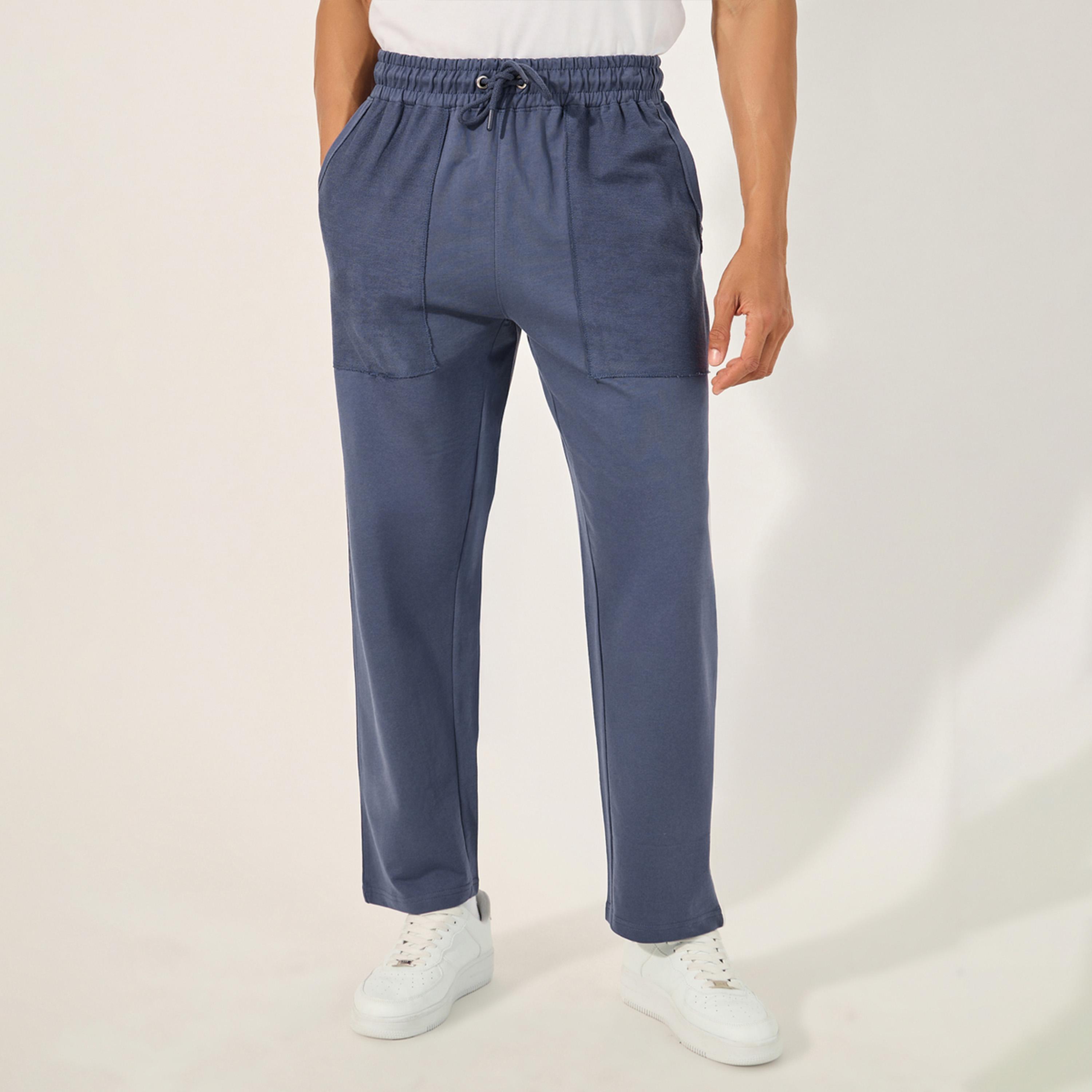 ستايلي - بنطال رياضي بتصميم مريح مع جيب معكوس وحاشية مفتوحة من قماش تيري-men-clothing-bottoms-joggers-image-1