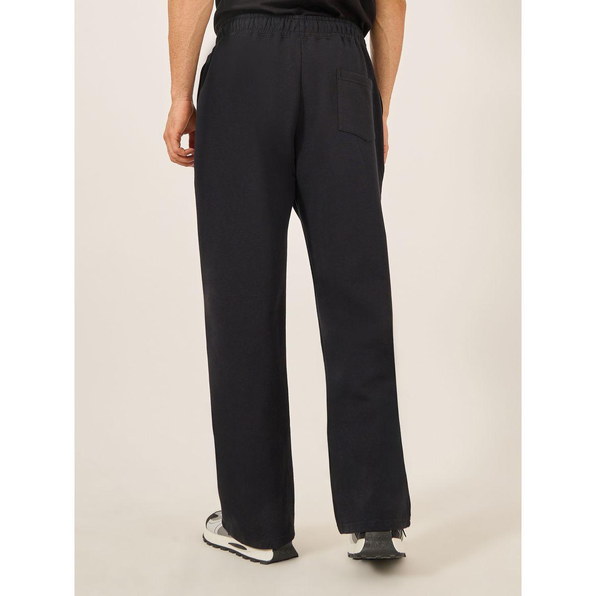 جوغر فليس فضفاض بطبعة بيكسل وحافة مفتوحة-men-clothing-bottoms-joggers-image-4