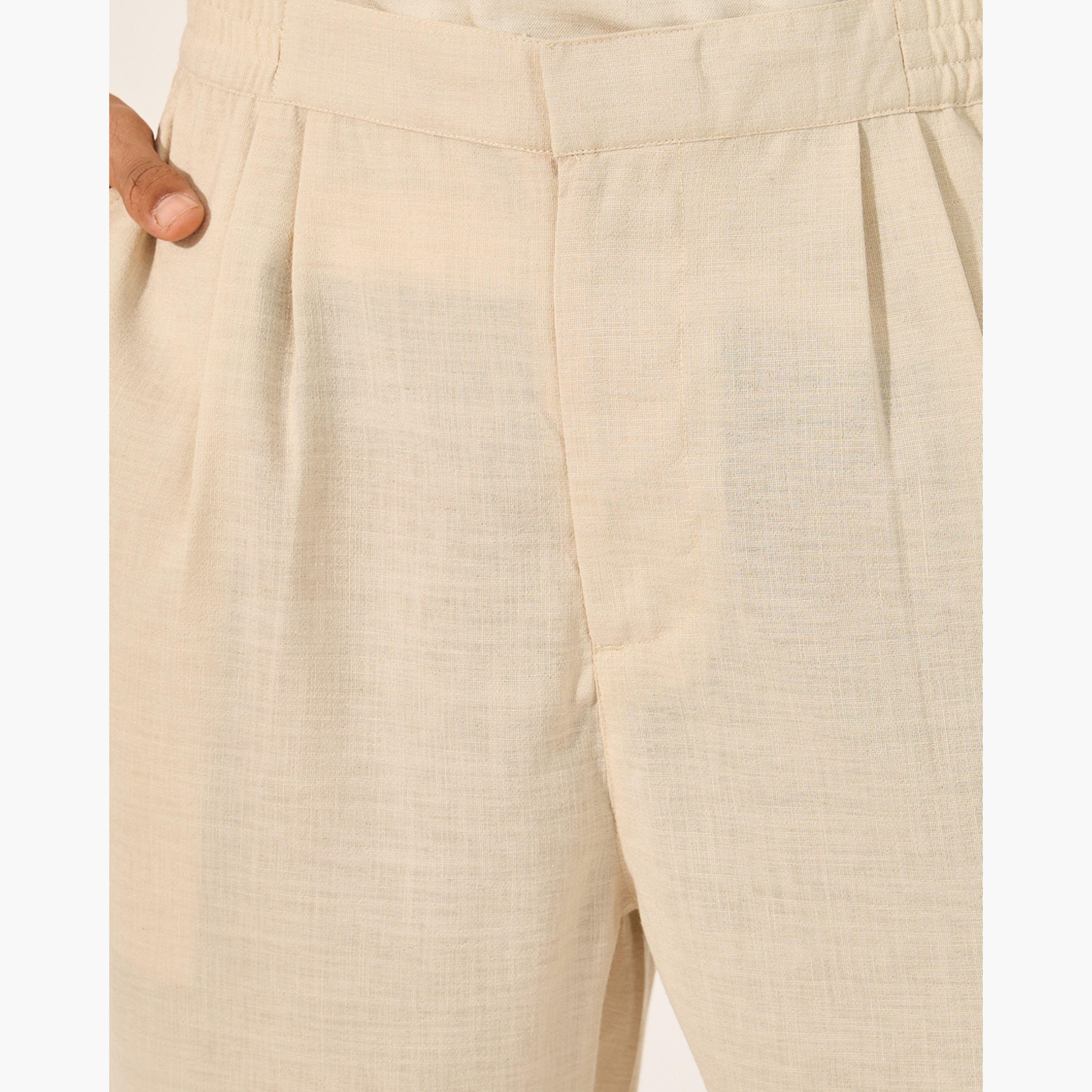 Styli Mid Rise Regular Fit Pleated Shorts-men-clothing-bottoms-shorts-image-3