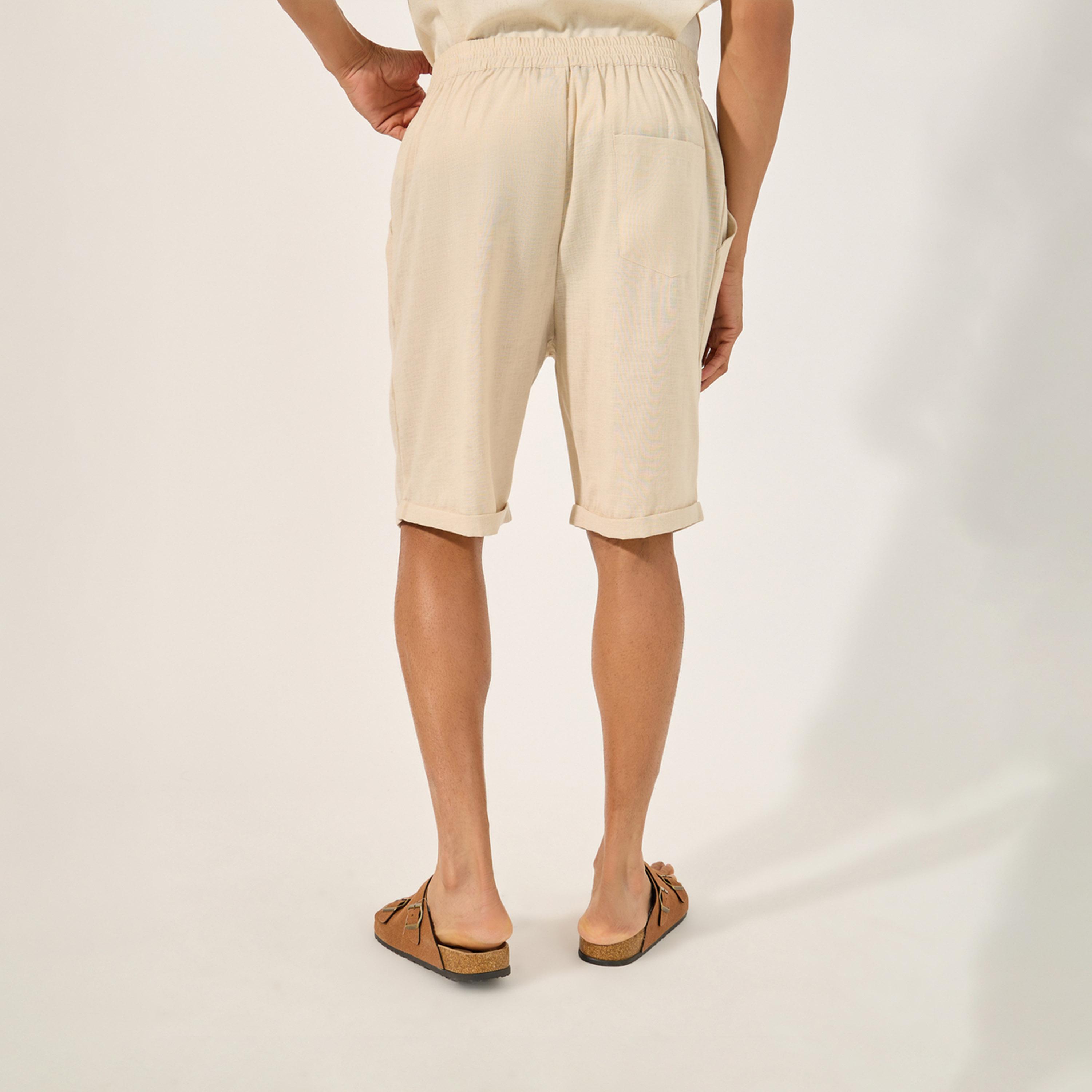 Styli Mid Rise Regular Fit Pleated Shorts-men-clothing-bottoms-shorts-image-4