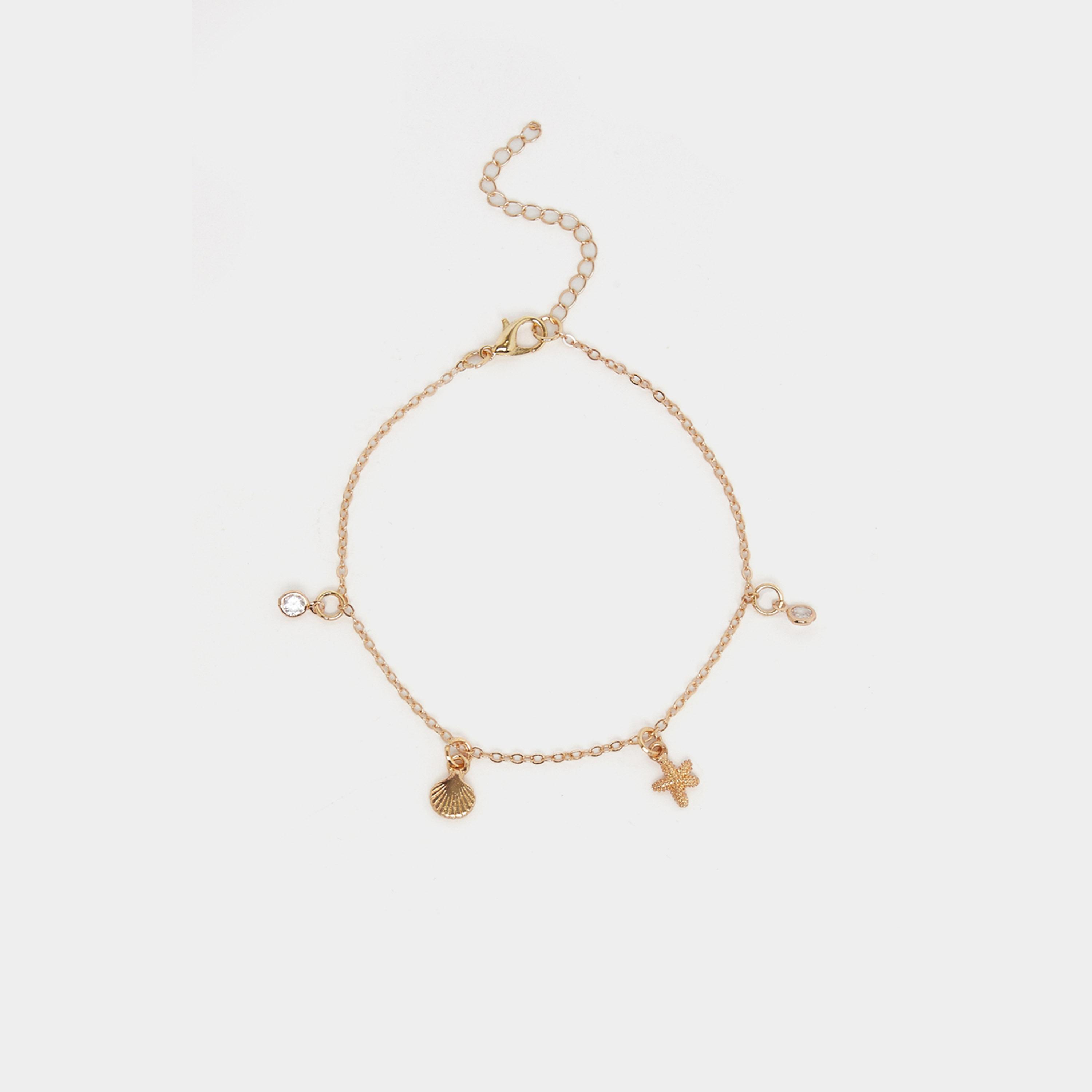 Styli Shell Drop Anklet with Lobster Clasp Closure-women-watchesandjewellery-jewellery-anklets-image-1
