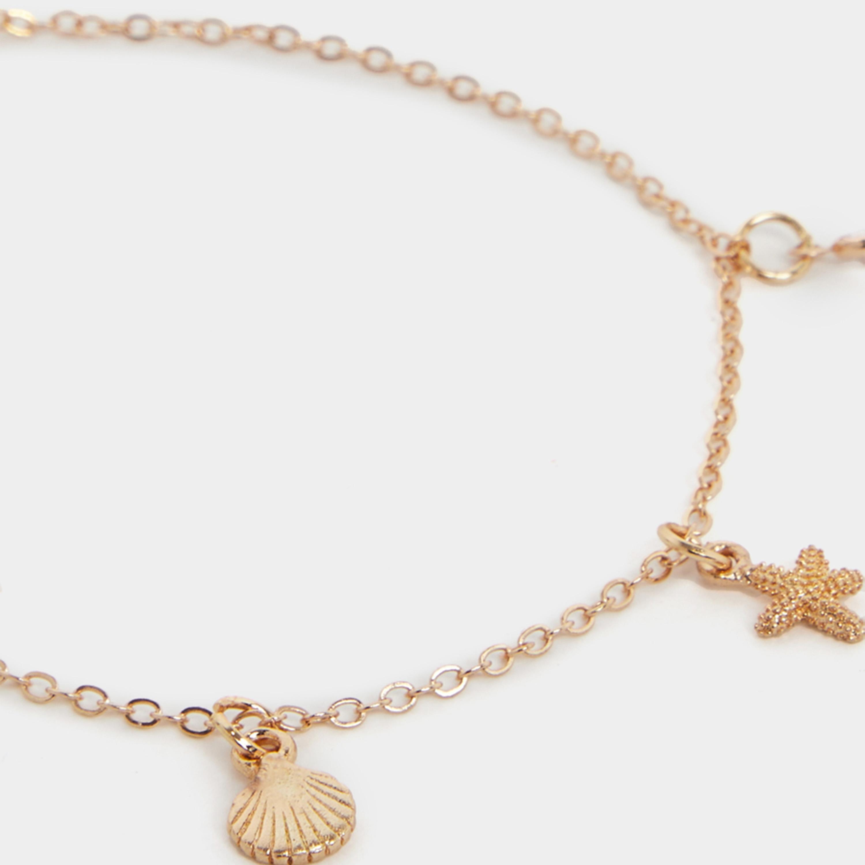 Styli Shell Drop Anklet with Lobster Clasp Closure-women-watchesandjewellery-jewellery-anklets-image-2
