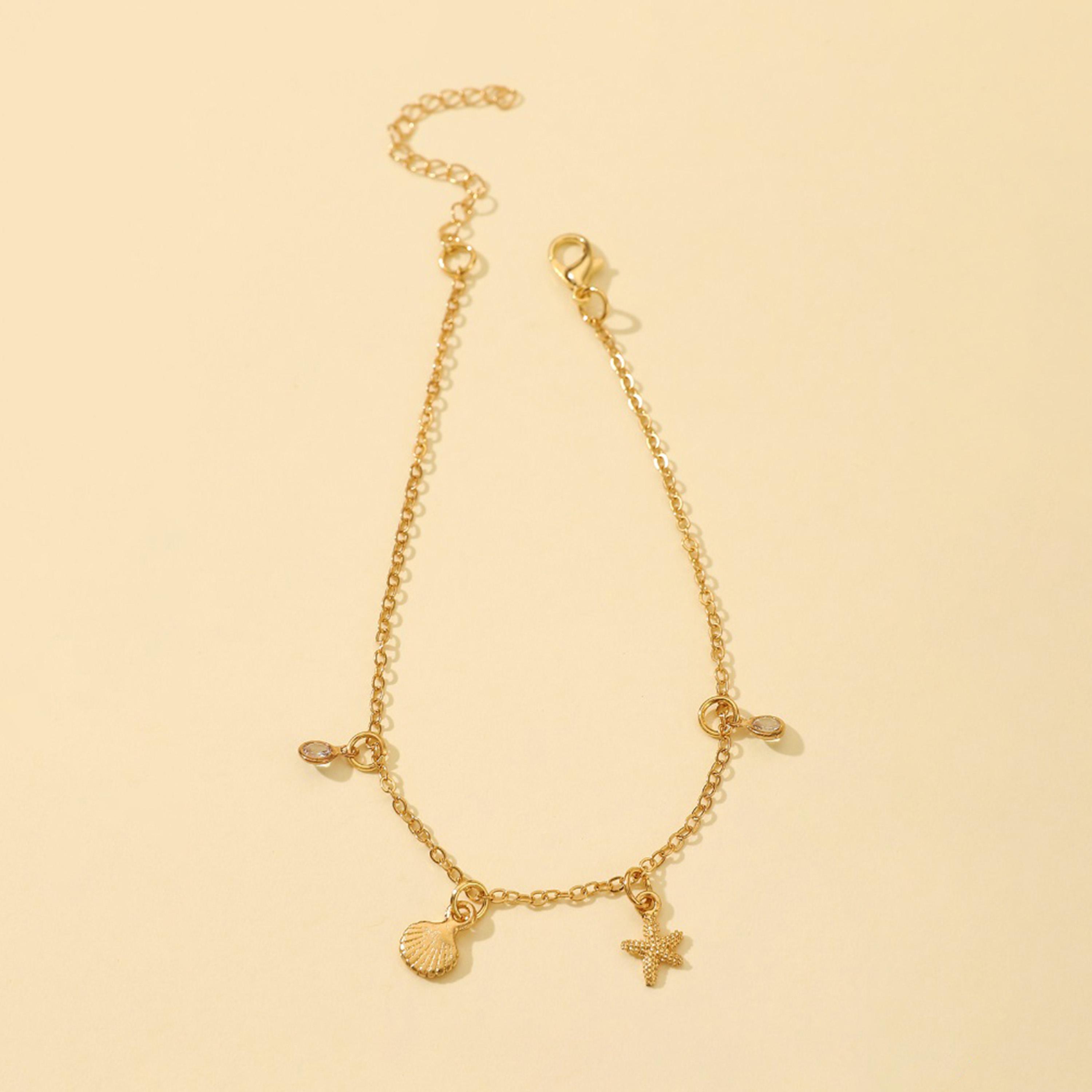 Styli Shell Drop Anklet with Lobster Clasp Closure-women-watchesandjewellery-jewellery-anklets-image-6