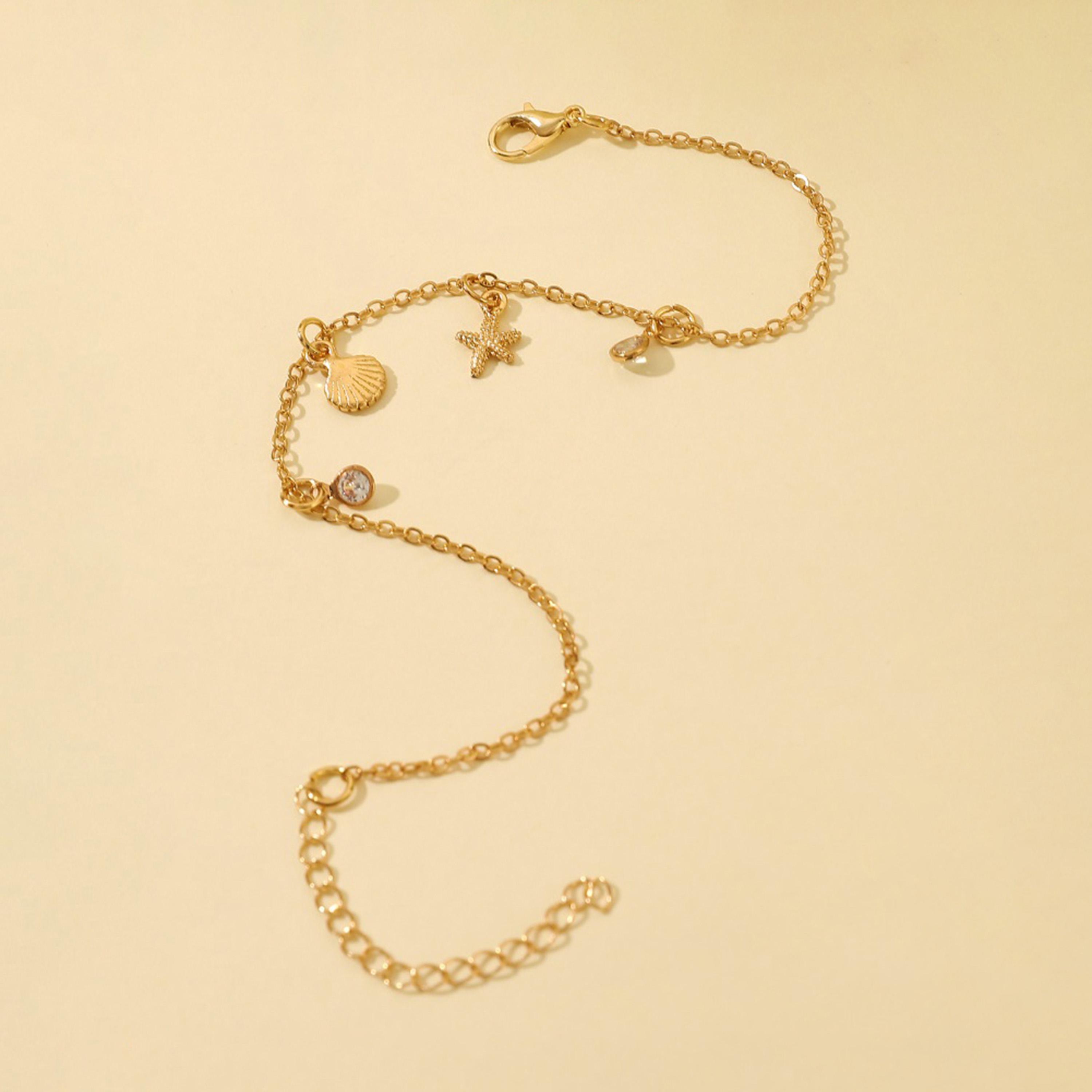 ستايلي - خلخال قدم صدفة البحر بمشبك اغلاق-women-watchesandjewellery-jewellery-anklets-image-7