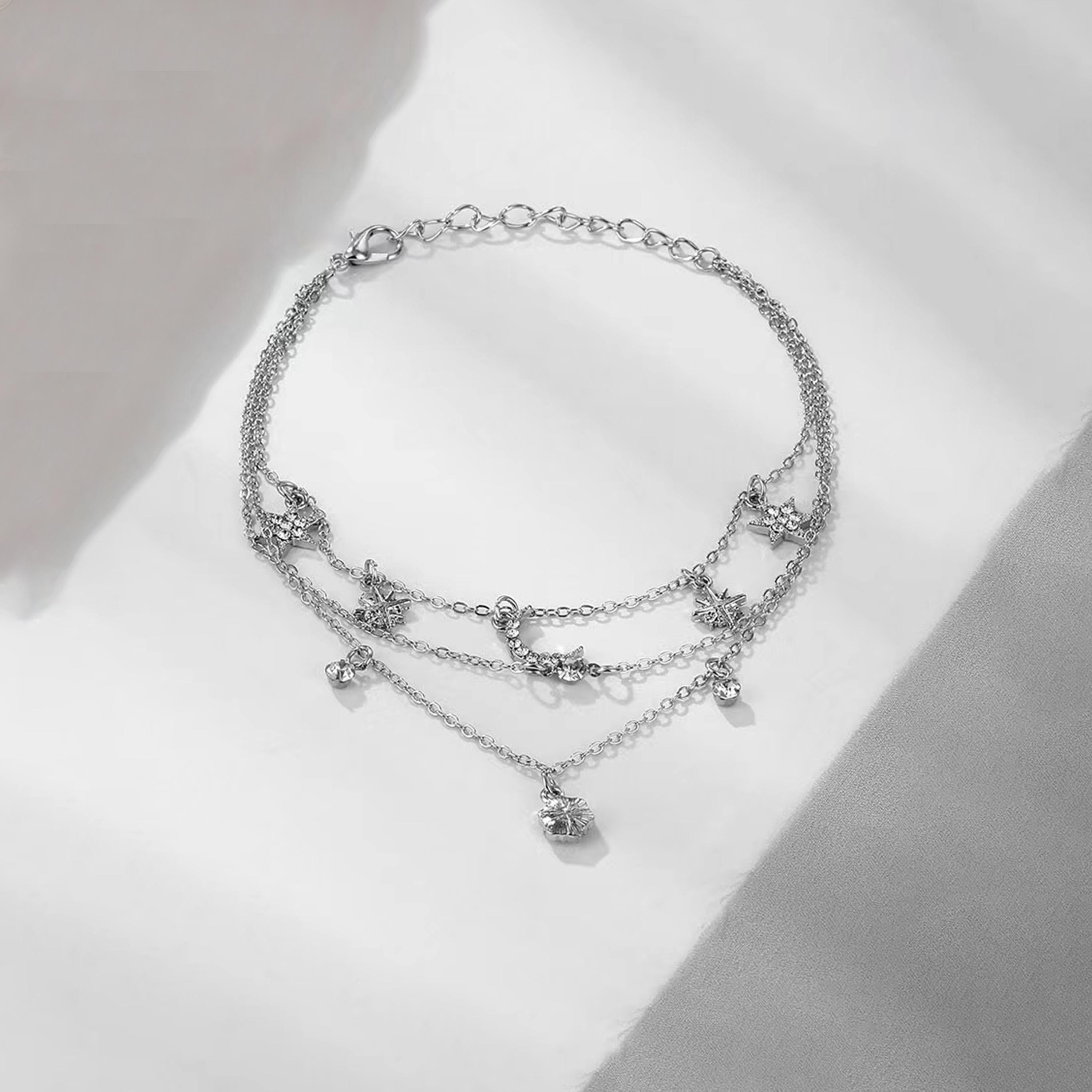Styli Moon & Star Drop Layered Anklet-women-watchesandjewellery-jewellery-anklets-image-2