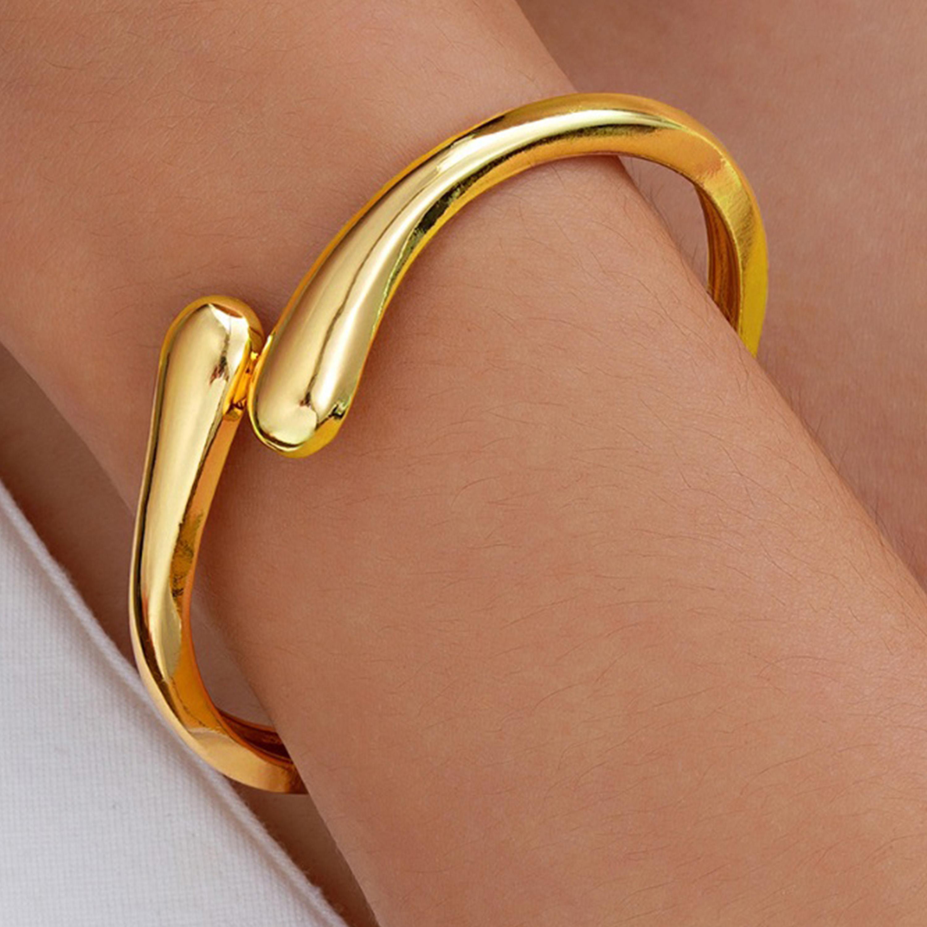 Styli Metallic Twisted Cuff Bangle-women-watchesandjewellery-jewellery-banglesandbracelets-image-4