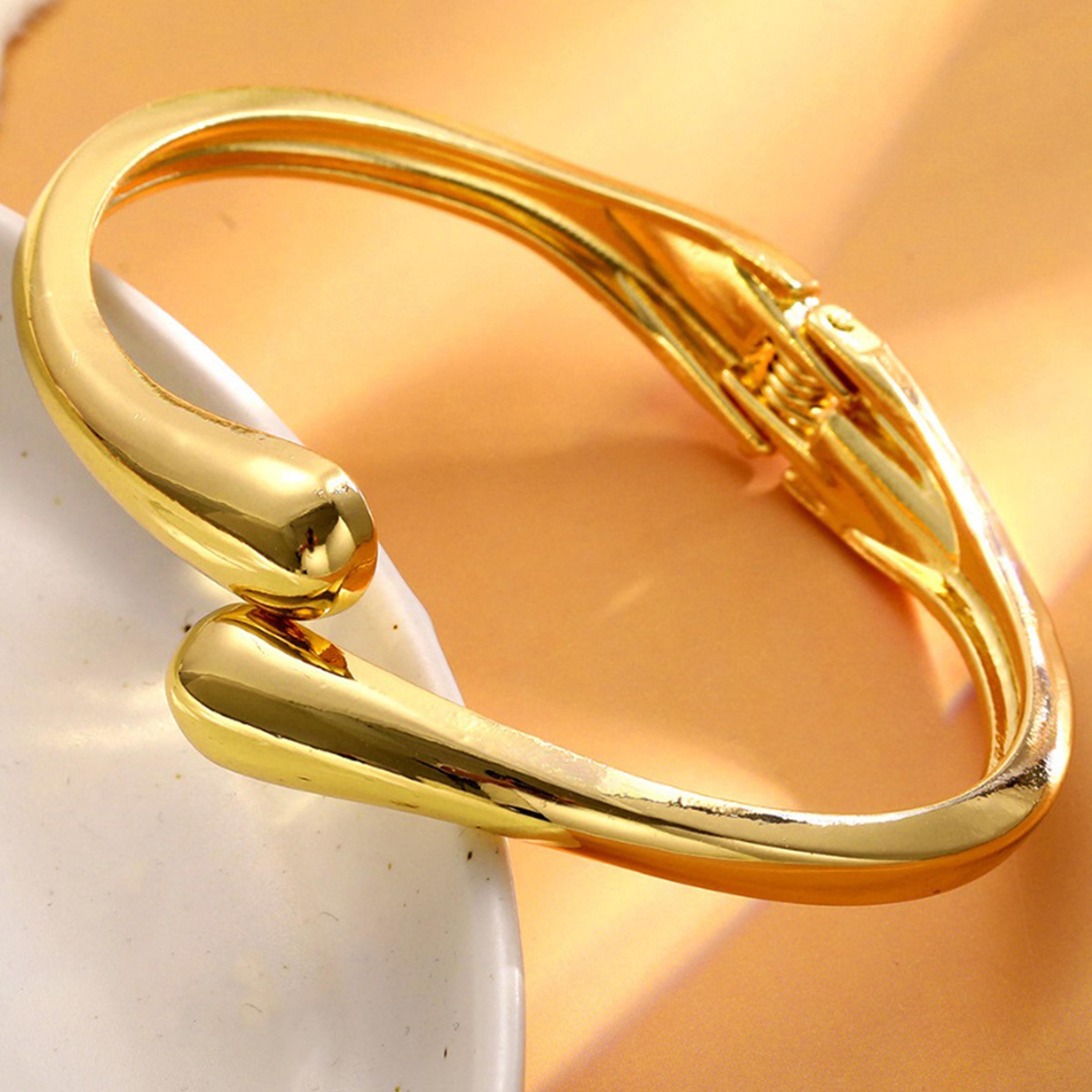 Styli Metallic Twisted Cuff Bangle-women-watchesandjewellery-jewellery-banglesandbracelets-image-5
