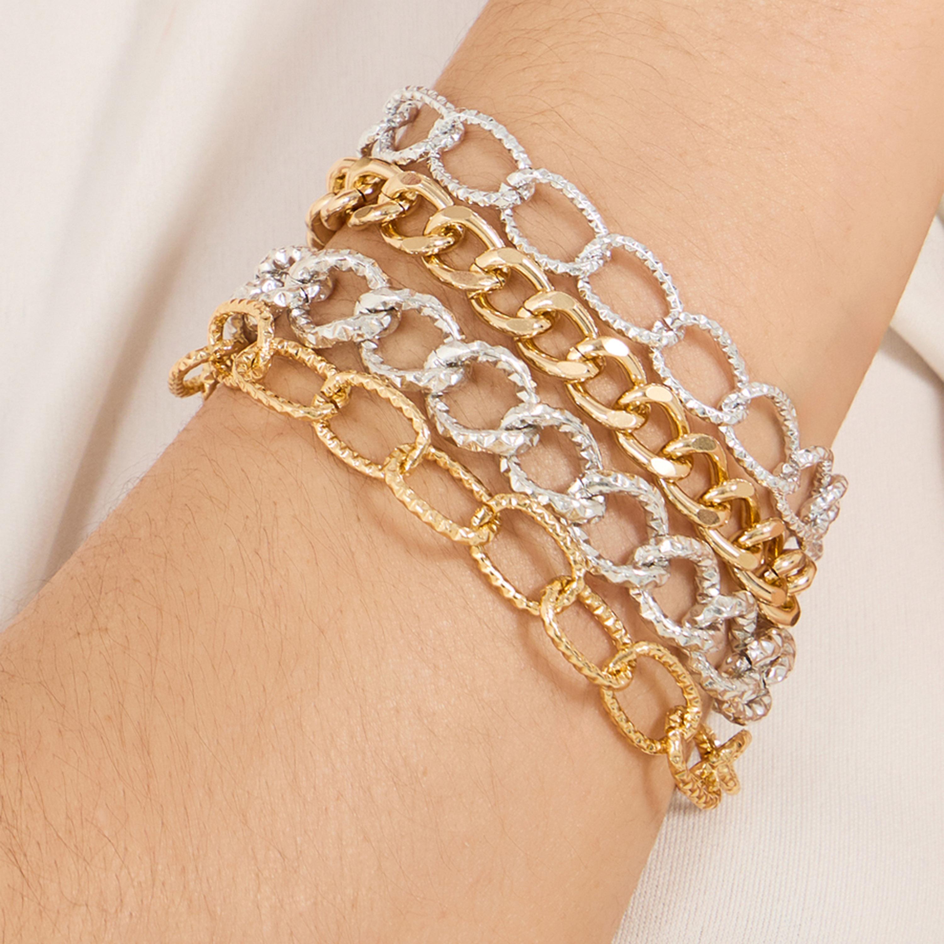 ستايلي - مجموعة من 6 قطع - أساور سلسلة مع مشبك إغلاق-women-watchesandjewellery-jewellery-banglesandbracelets-image-1