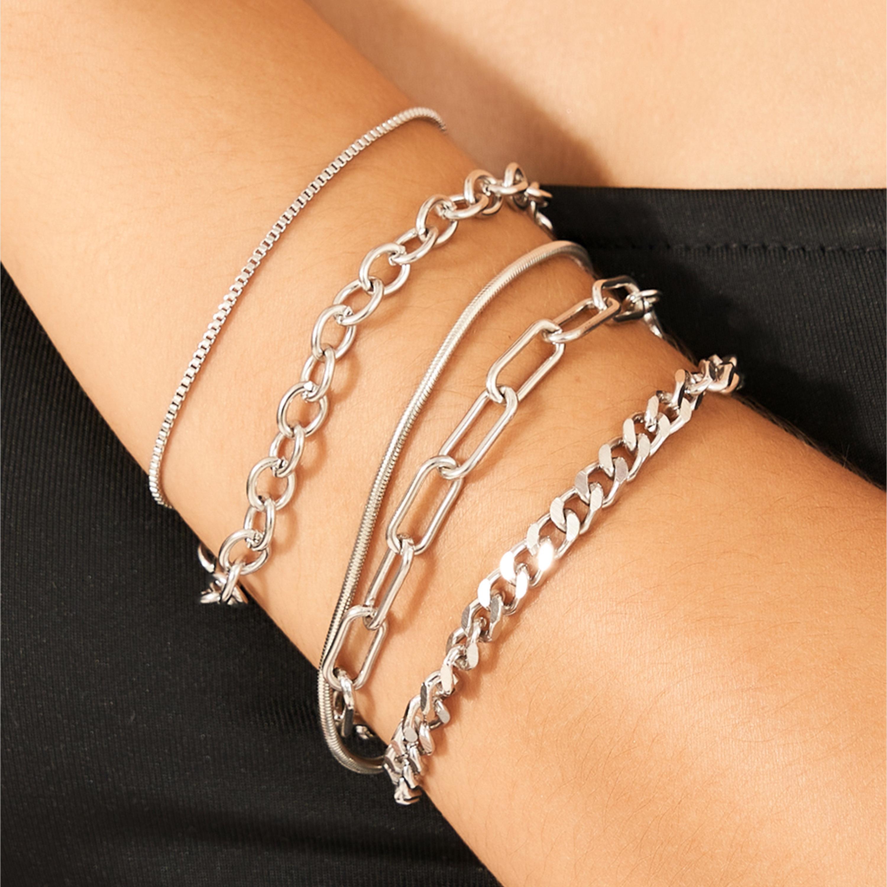 Styli Set of 5 - Assorted Link Chain Bracelets-women-watchesandjewellery-jewellery-banglesandbracelets-image-1