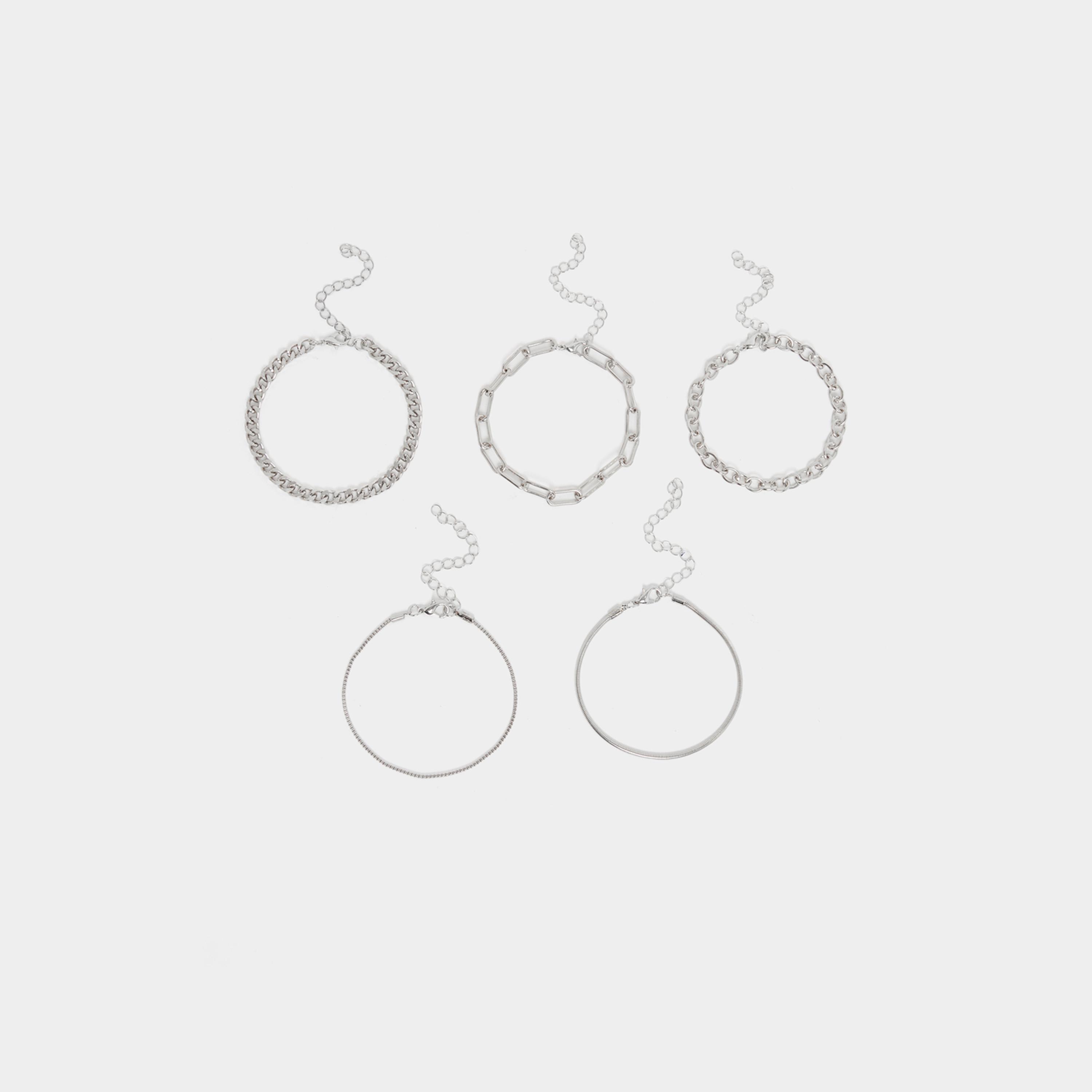Styli Set of 5 - Assorted Link Chain Bracelets-women-watchesandjewellery-jewellery-banglesandbracelets-image-2