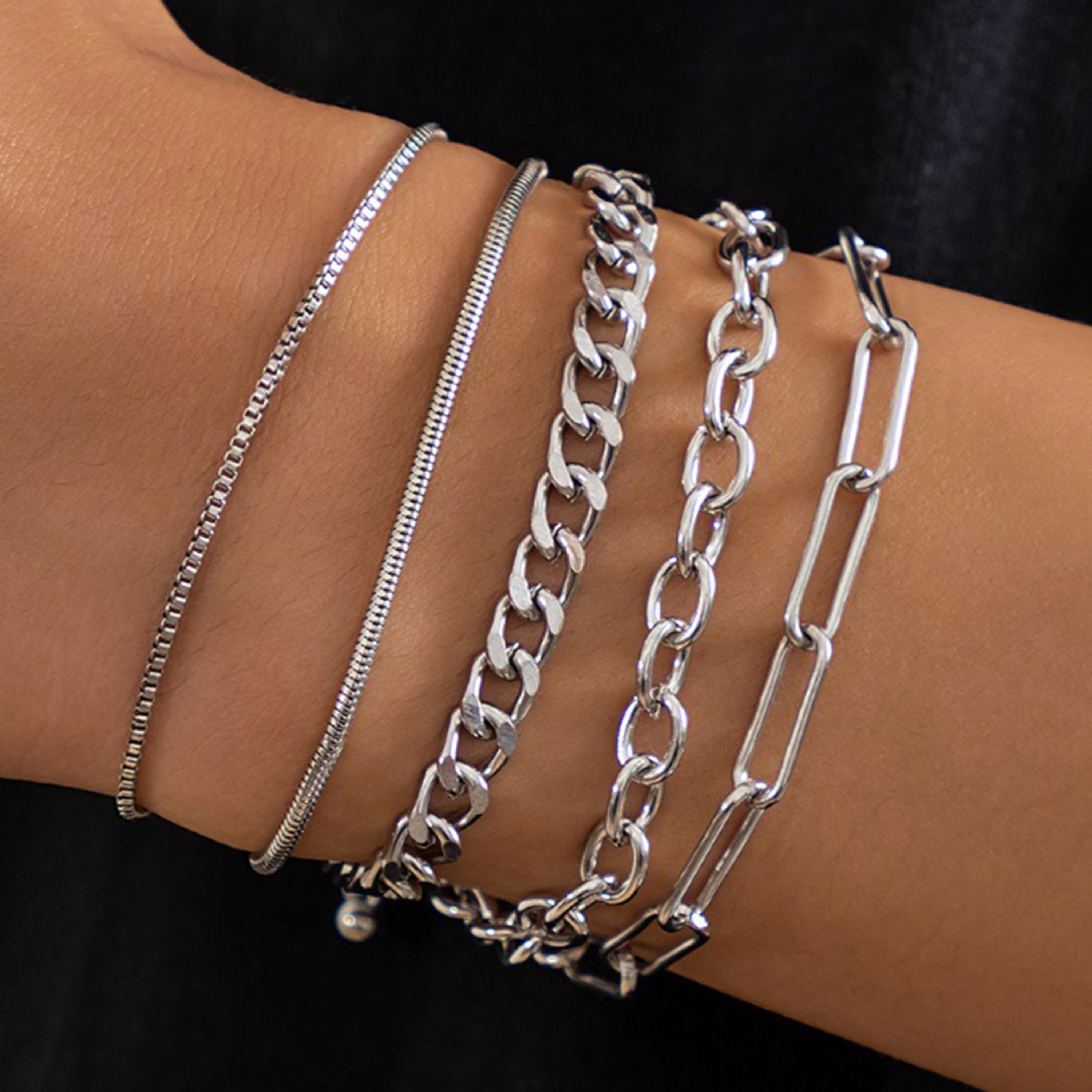 Styli Set of 5 - Assorted Link Chain Bracelets-women-watchesandjewellery-jewellery-banglesandbracelets-image-8