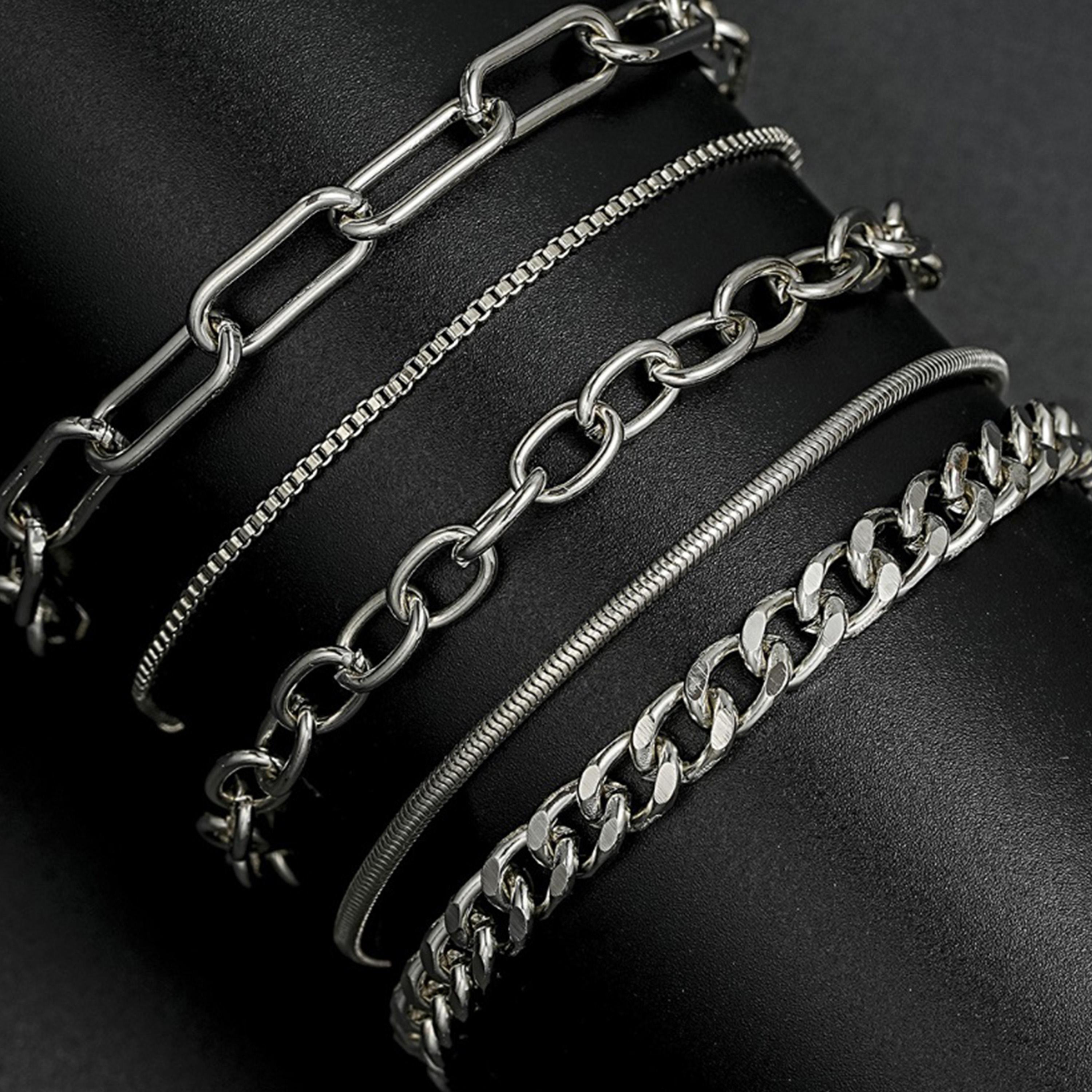 ستايلي - مجموعة من 5 قطع - أساور سلسلة حلقات متنوعة-women-watchesandjewellery-jewellery-banglesandbracelets-image-9