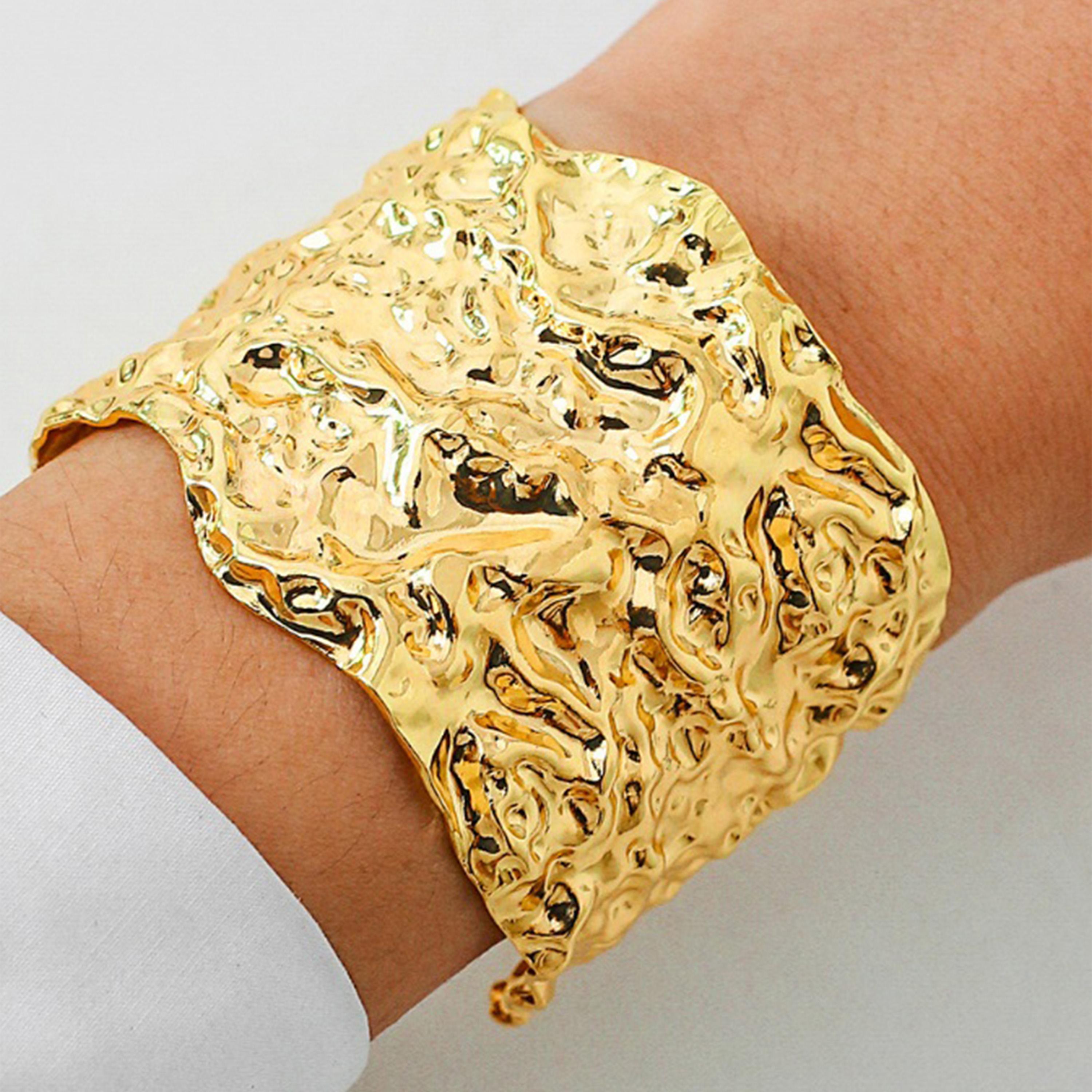 Styli Textured Wide Cuff Bangle-women-watchesandjewellery-jewellery-banglesandbracelets-image-4