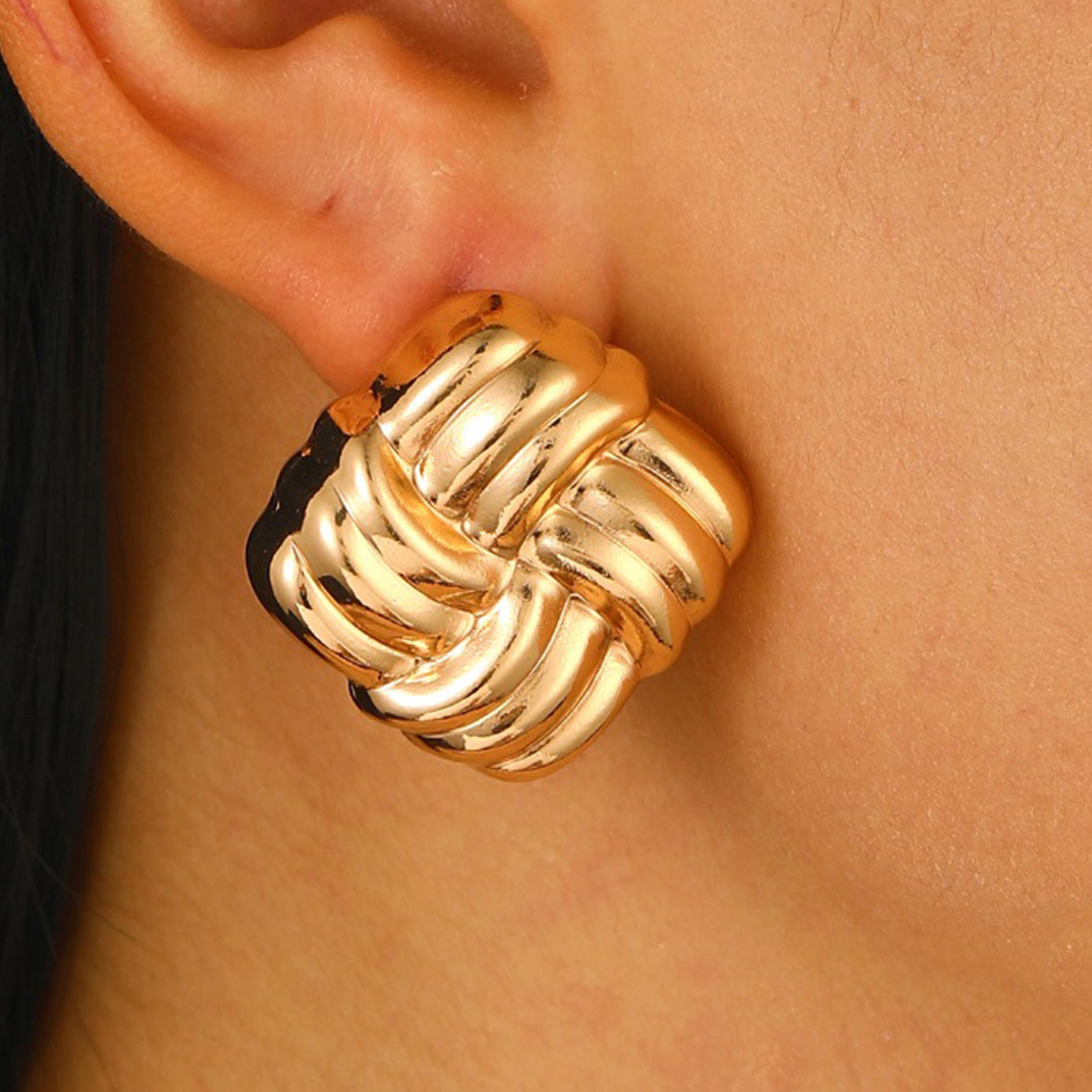 ستايلي - أقراط مربعة منقوشة-women-watchesandjewellery-jewellery-earrings-image-4