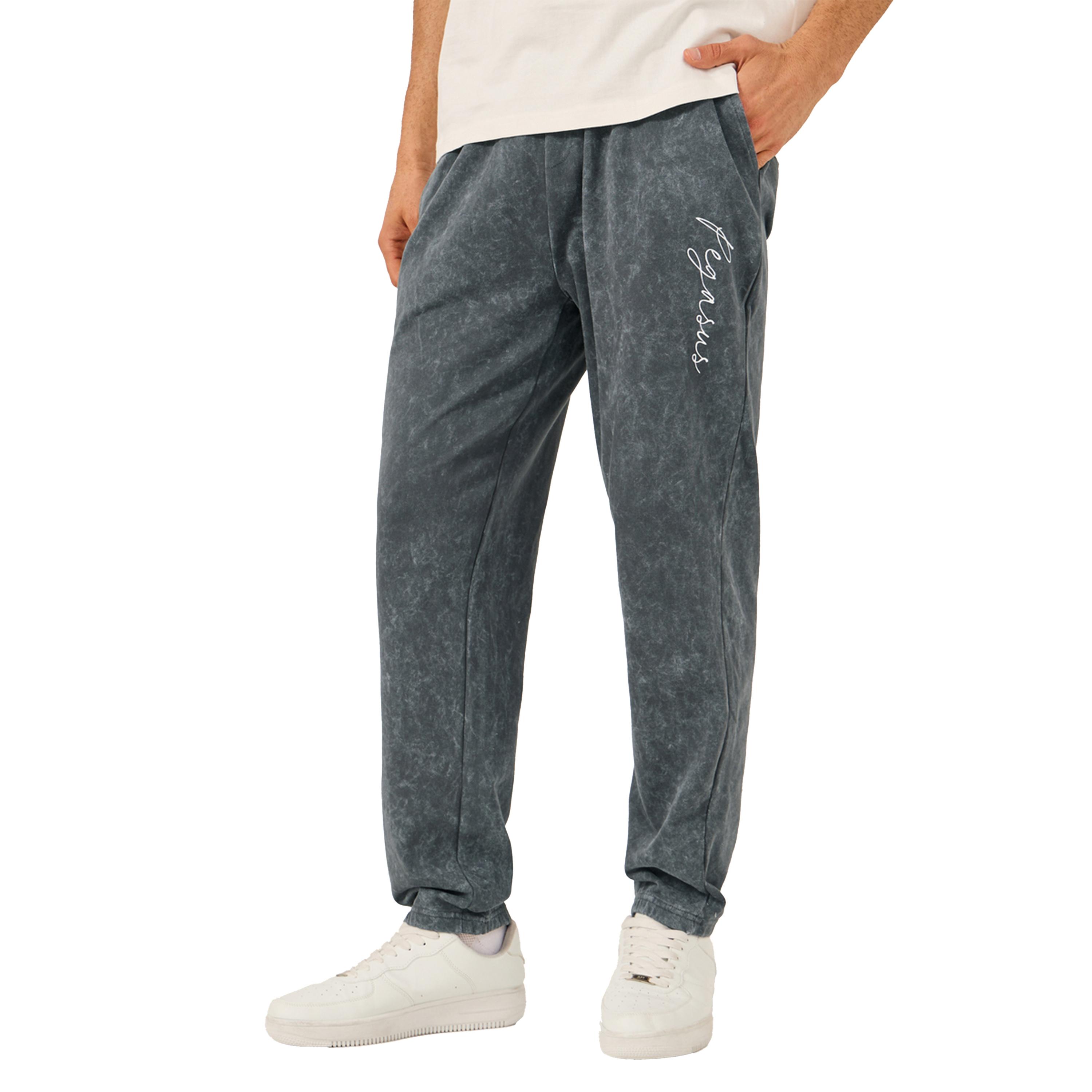 Styli Acid Washed Slogan Print Slim Fit Terry Jogger-men-clothing-bottoms-joggers-image-1