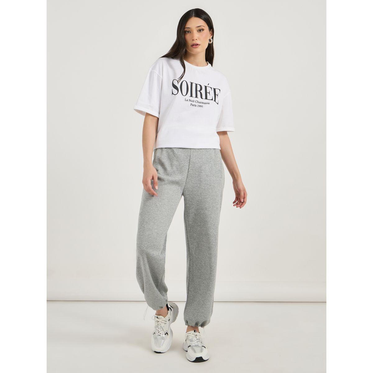 جوغر سادة بخصر عالي وحواف بأربطة-women-clothing-bottoms-joggers-image-1