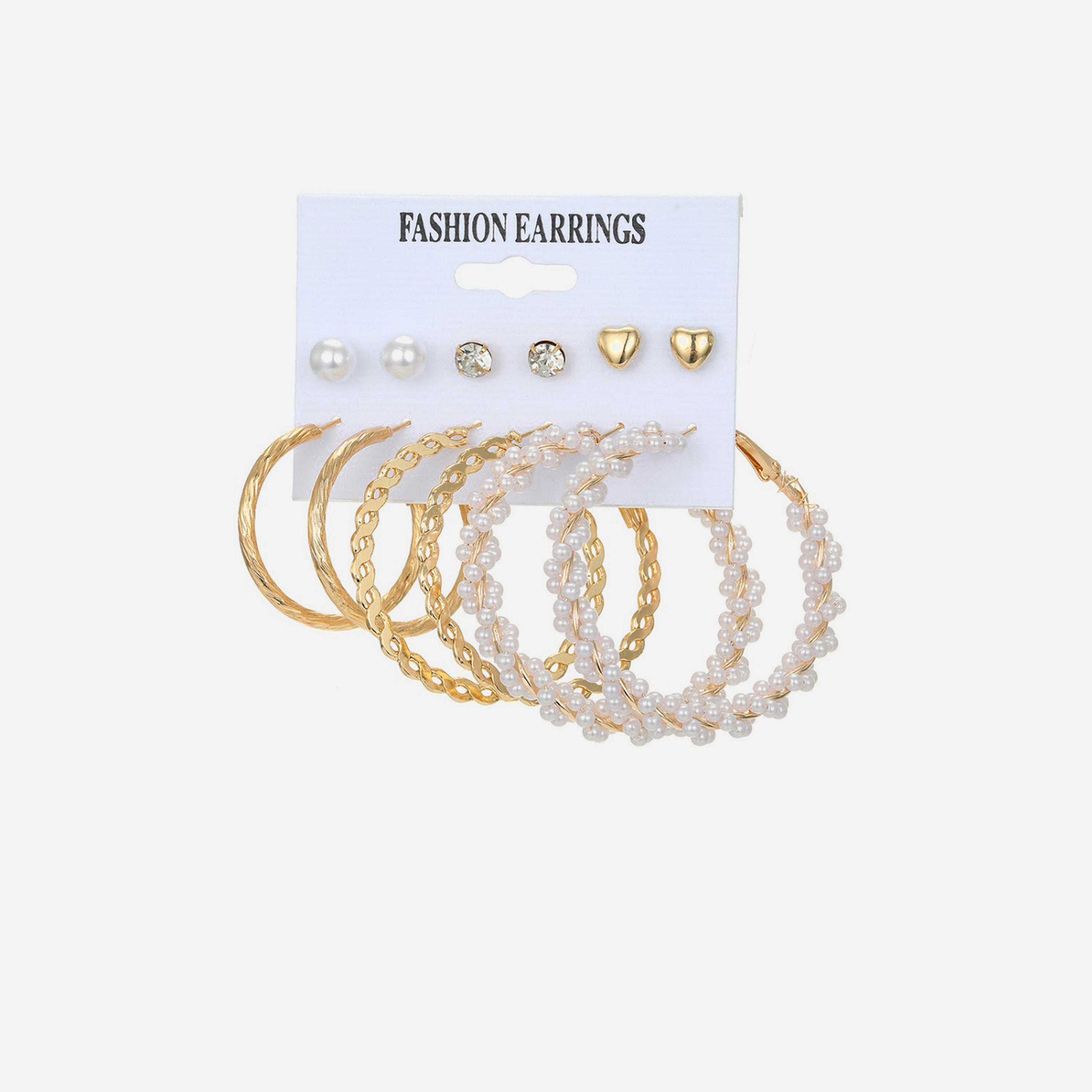 Styli Set of 6 - Embellished Earrings-women-watchesandjewellery-jewellery-earrings-image-4