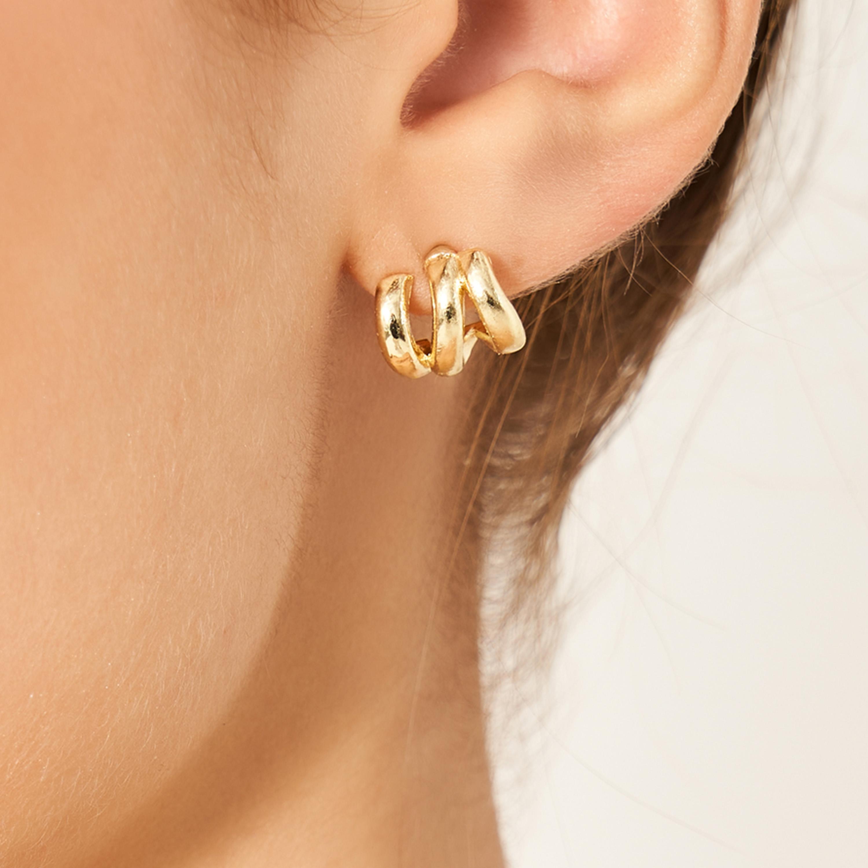ستايلي - أقراط معدنية بسيطة-women-watchesandjewellery-jewellery-earrings-image-3