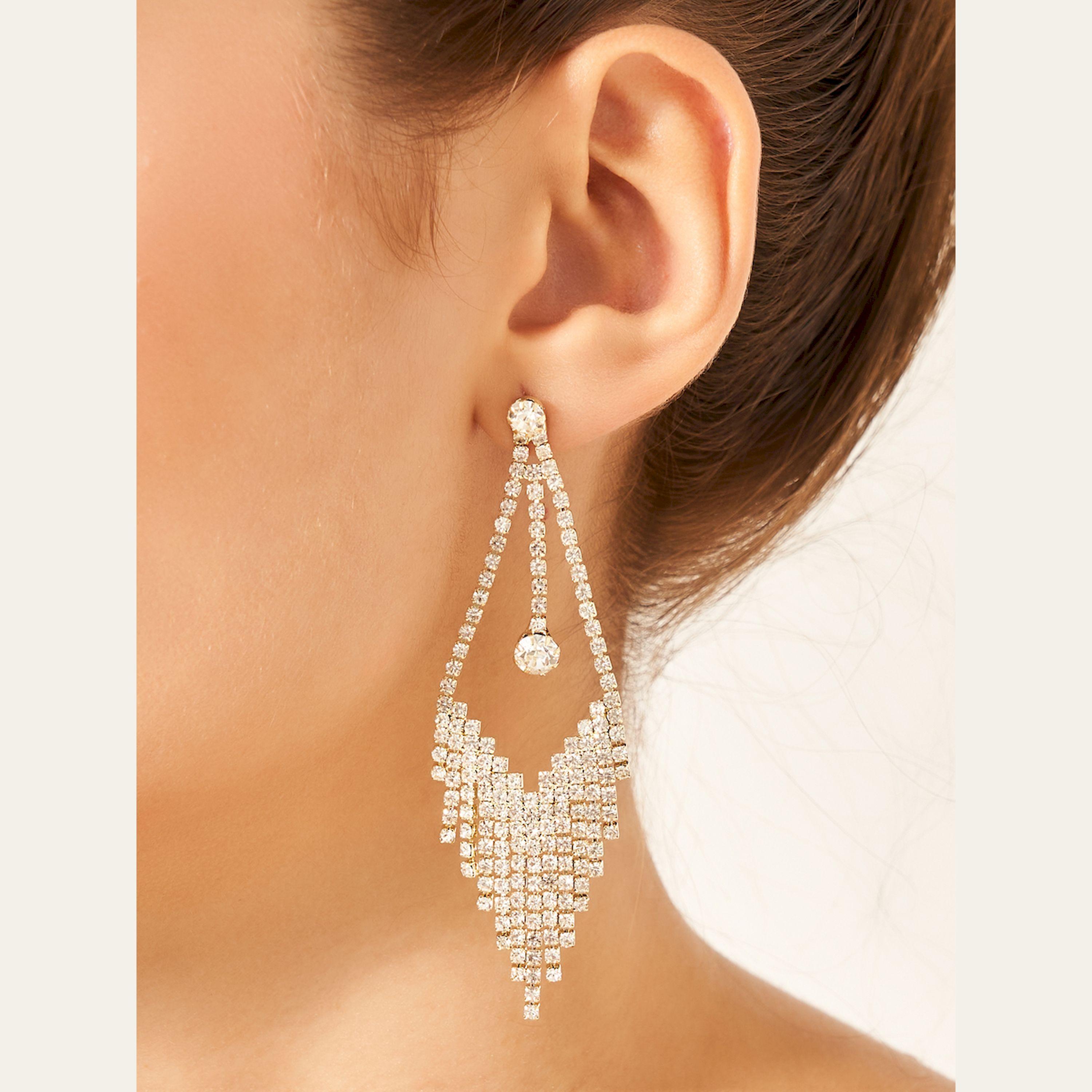 Styli Rhinestone Embellished Drop Earrings-women-watchesandjewellery-jewellery-earrings-image-2