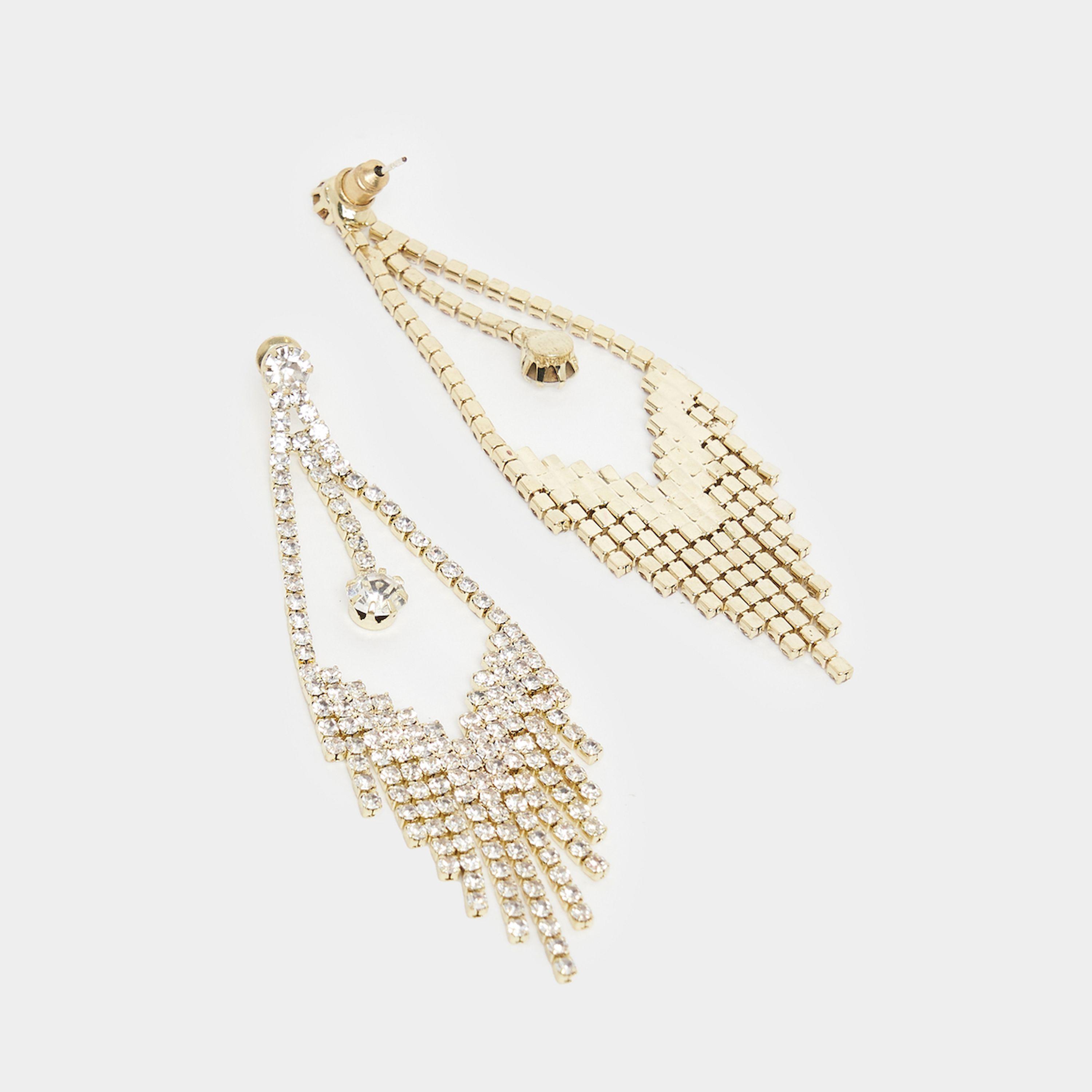 Styli Rhinestone Embellished Drop Earrings-women-watchesandjewellery-jewellery-earrings-image-3