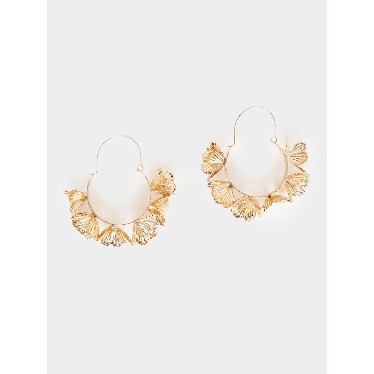 Textured Floral Earrings-women-watchesandjewellery-jewellery-earrings-image-1