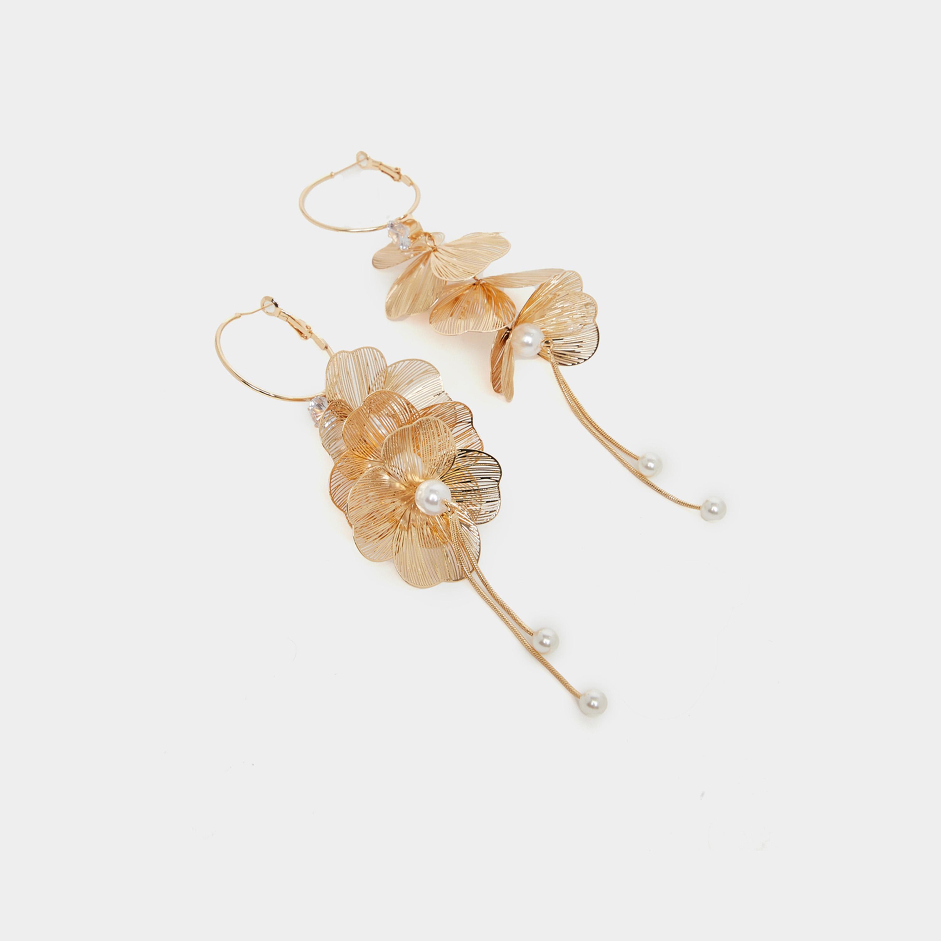 Styli Floral & Tassel Drop Earrings-women-watchesandjewellery-jewellery-earrings-image-3