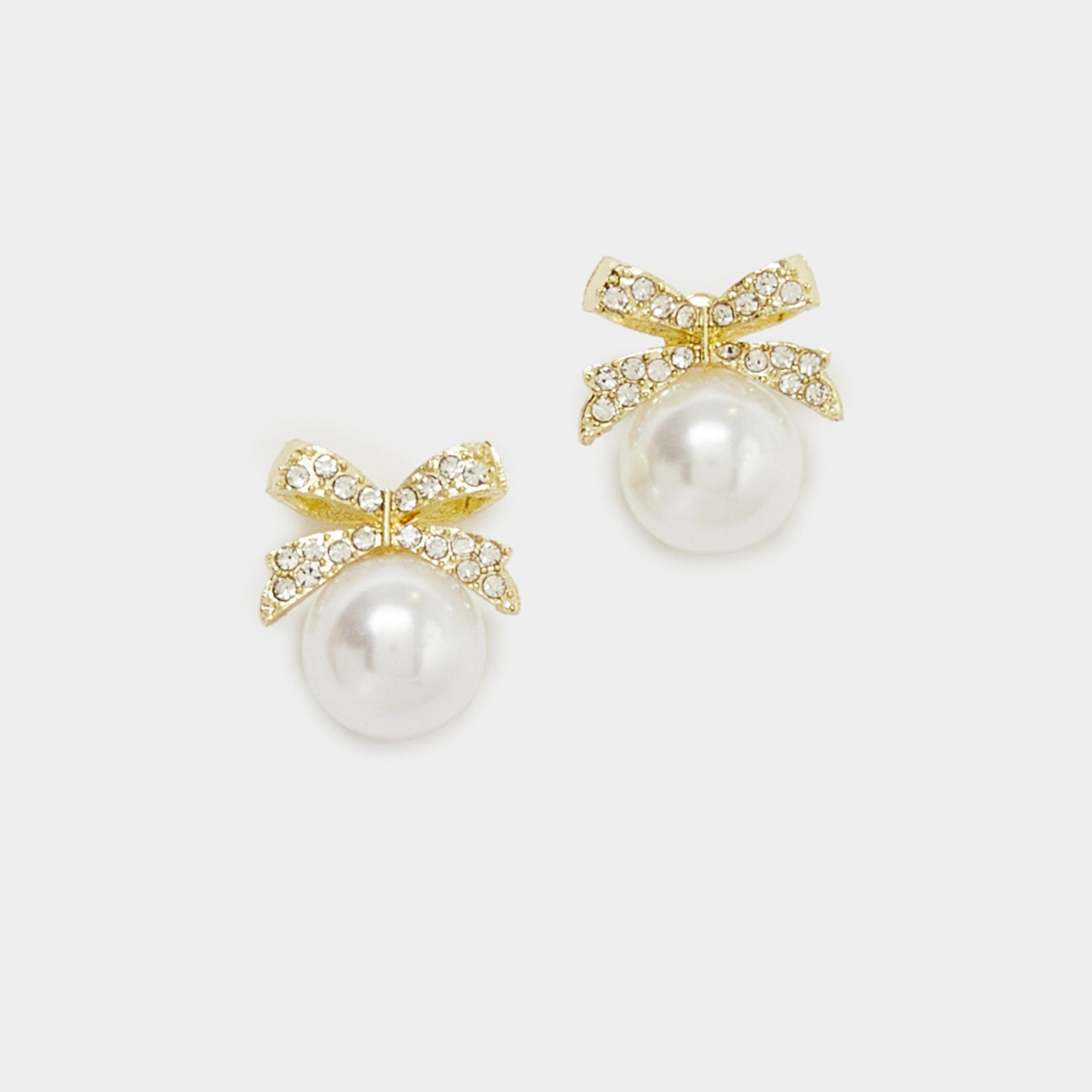 ستايلي - أقراط من اللؤلؤ الصناعي مزينة بشريط-women-watchesandjewellery-jewellery-earrings-image-1