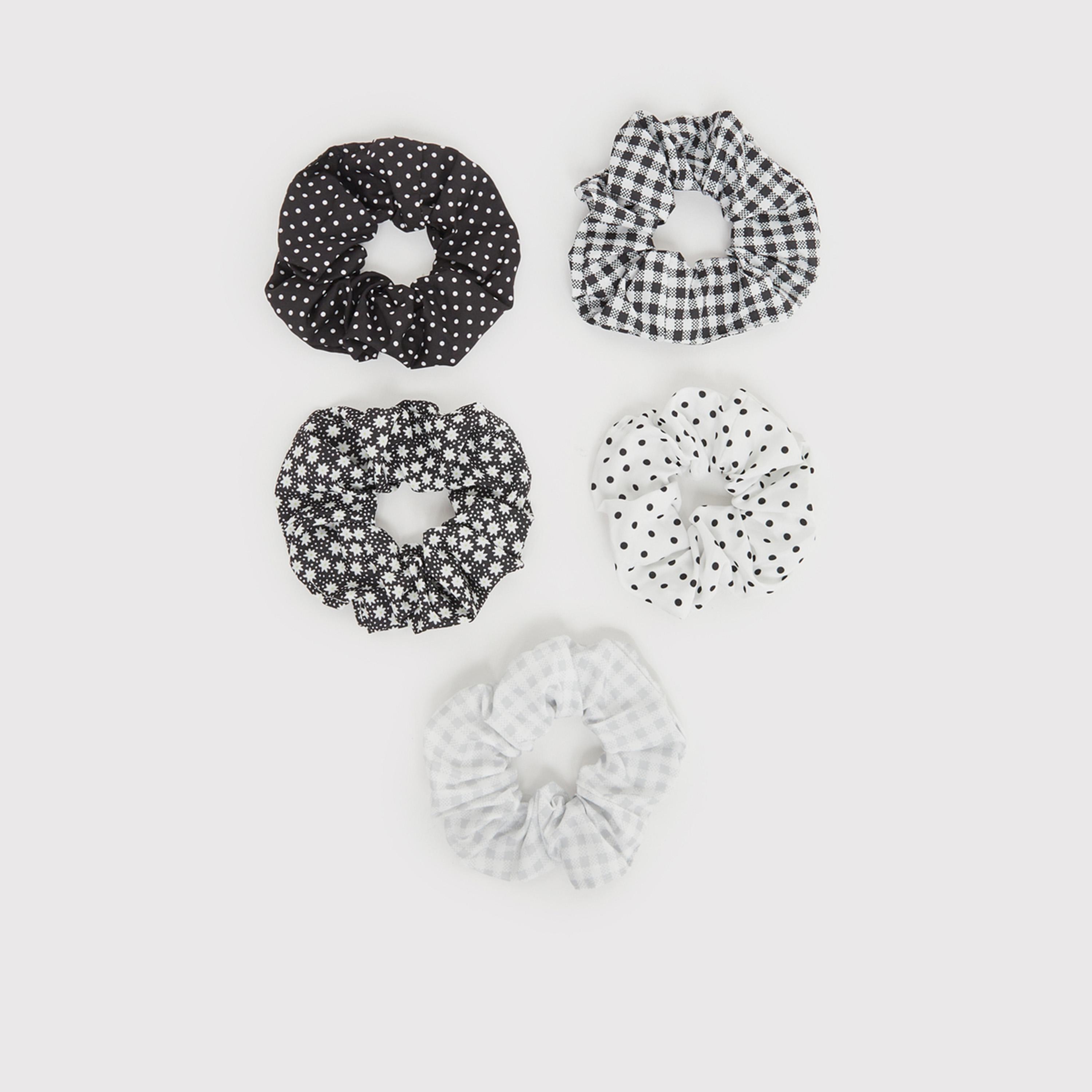 Styli Set of 5 - Elasticated Polka Dot Scrunchie-women-hairaccessories-scrunchies-image-1