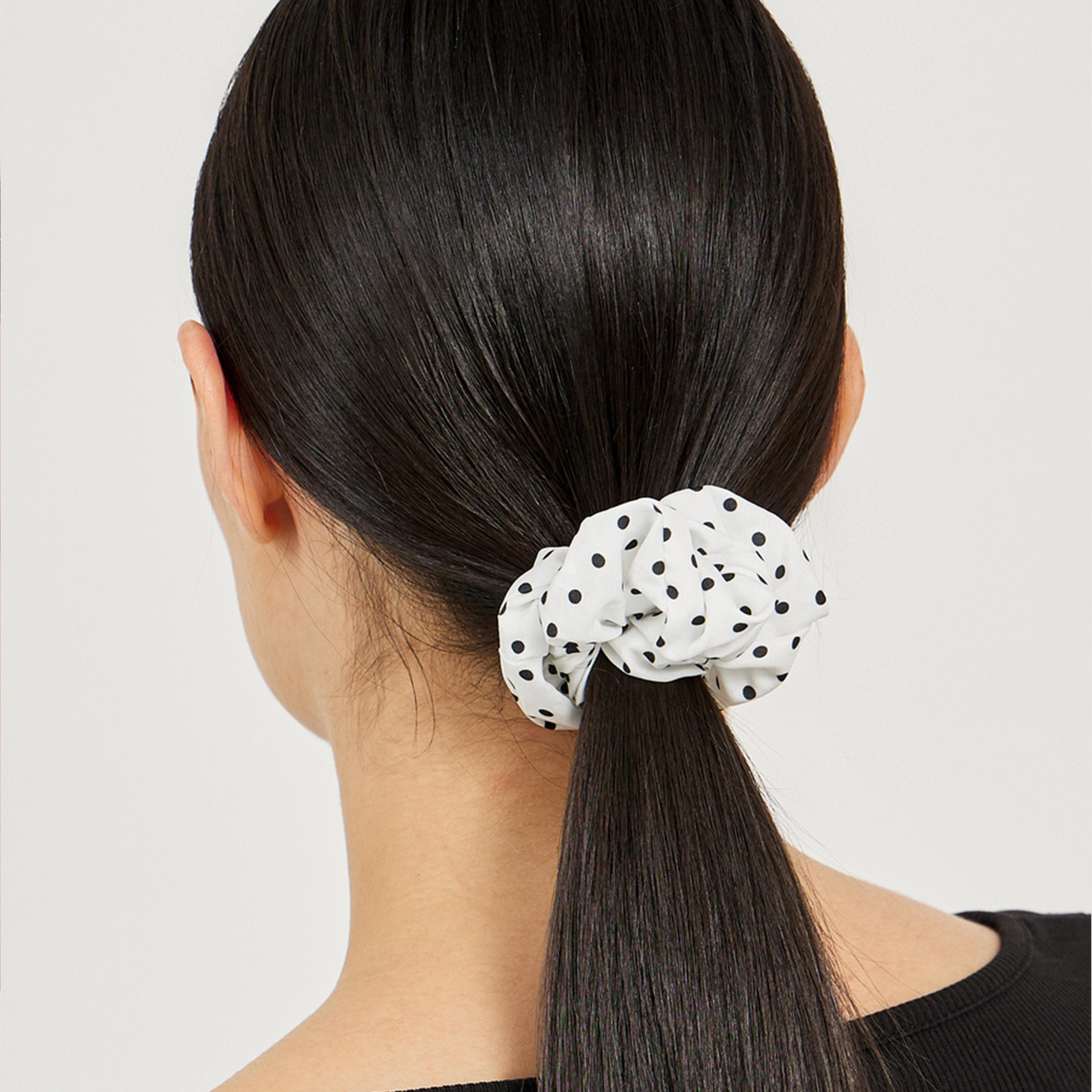 Styli Set of 5 - Elasticated Polka Dot Scrunchie-women-hairaccessories-scrunchies-image-2