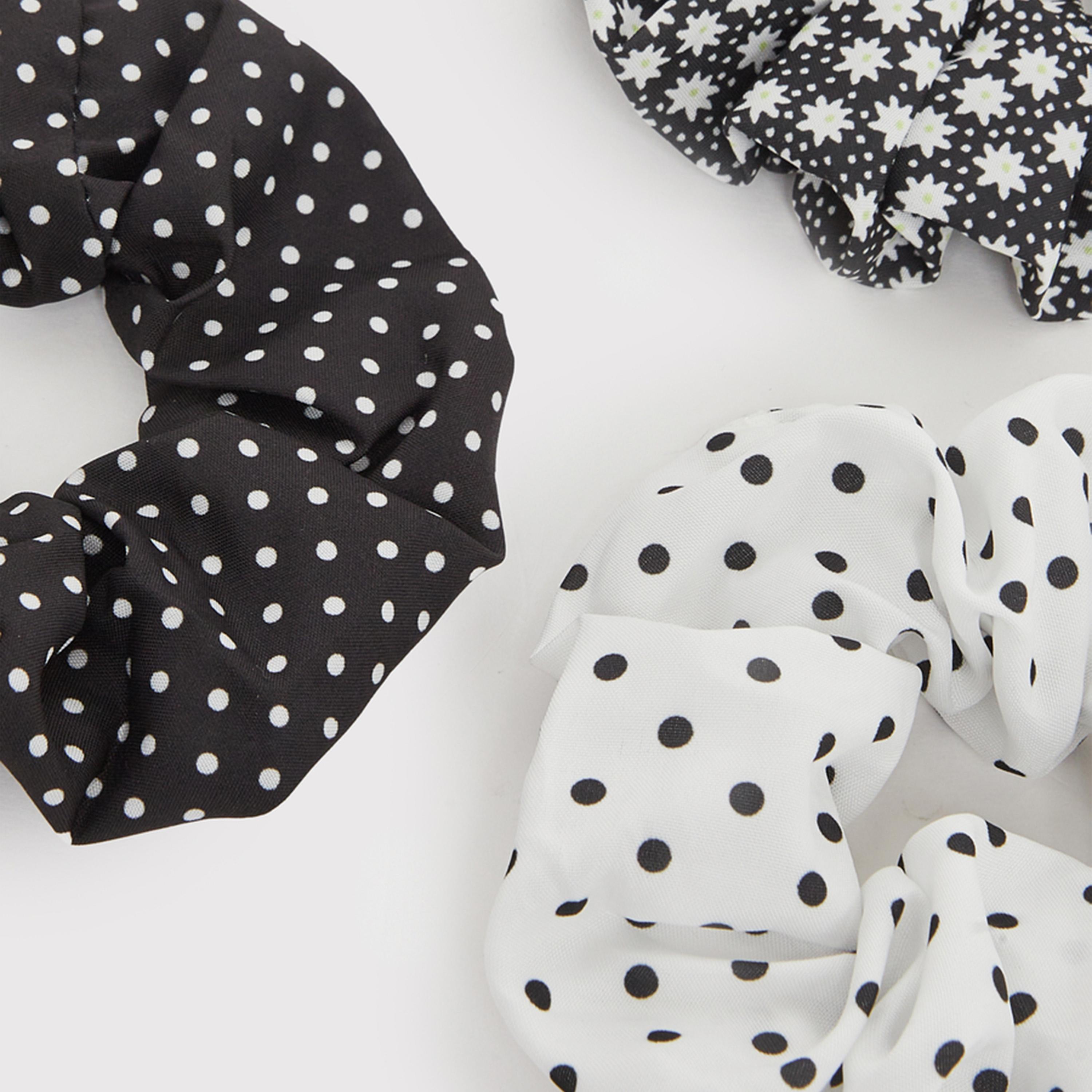 Styli Set of 5 - Elasticated Polka Dot Scrunchie-women-hairaccessories-scrunchies-image-3