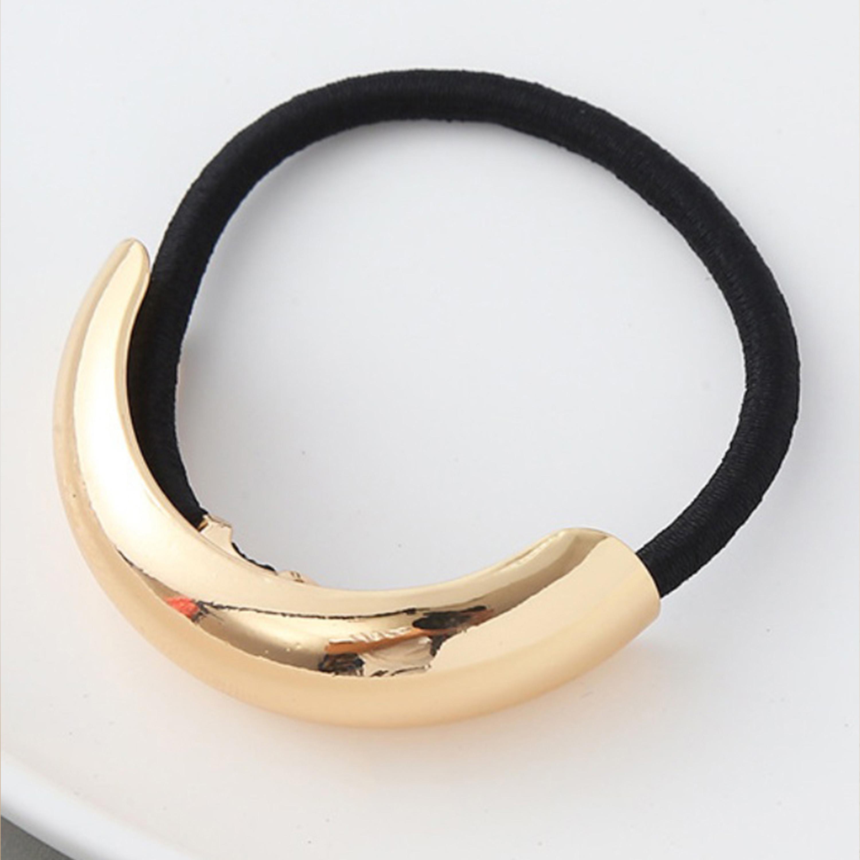 Styli Set of 2 - Metal Accent Elasticated Hair Tie-women-hairaccessories-bands-image-5
