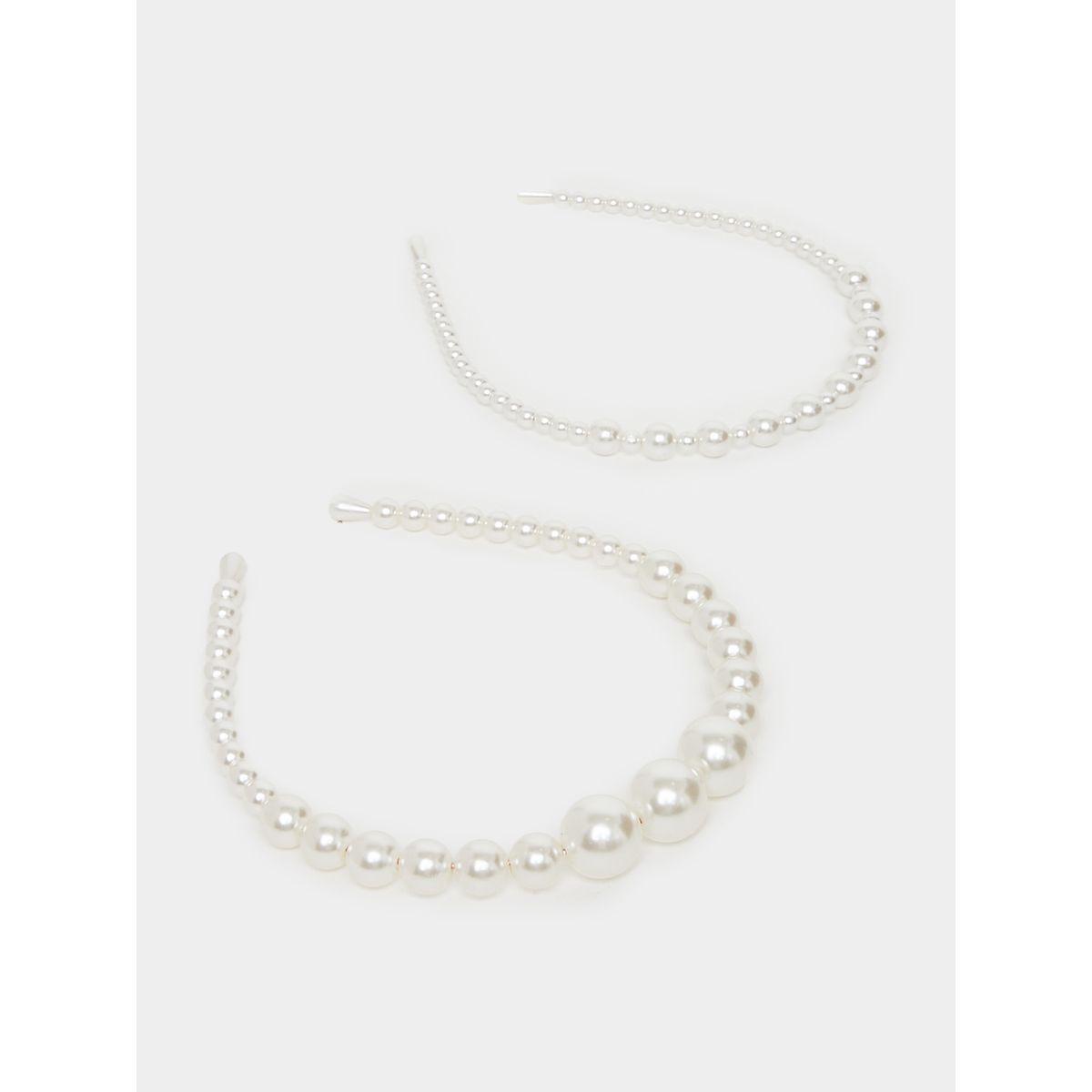 Set of 2 - Faux Pearl Embellished Headband-women-hairaccessories-bands-image-3