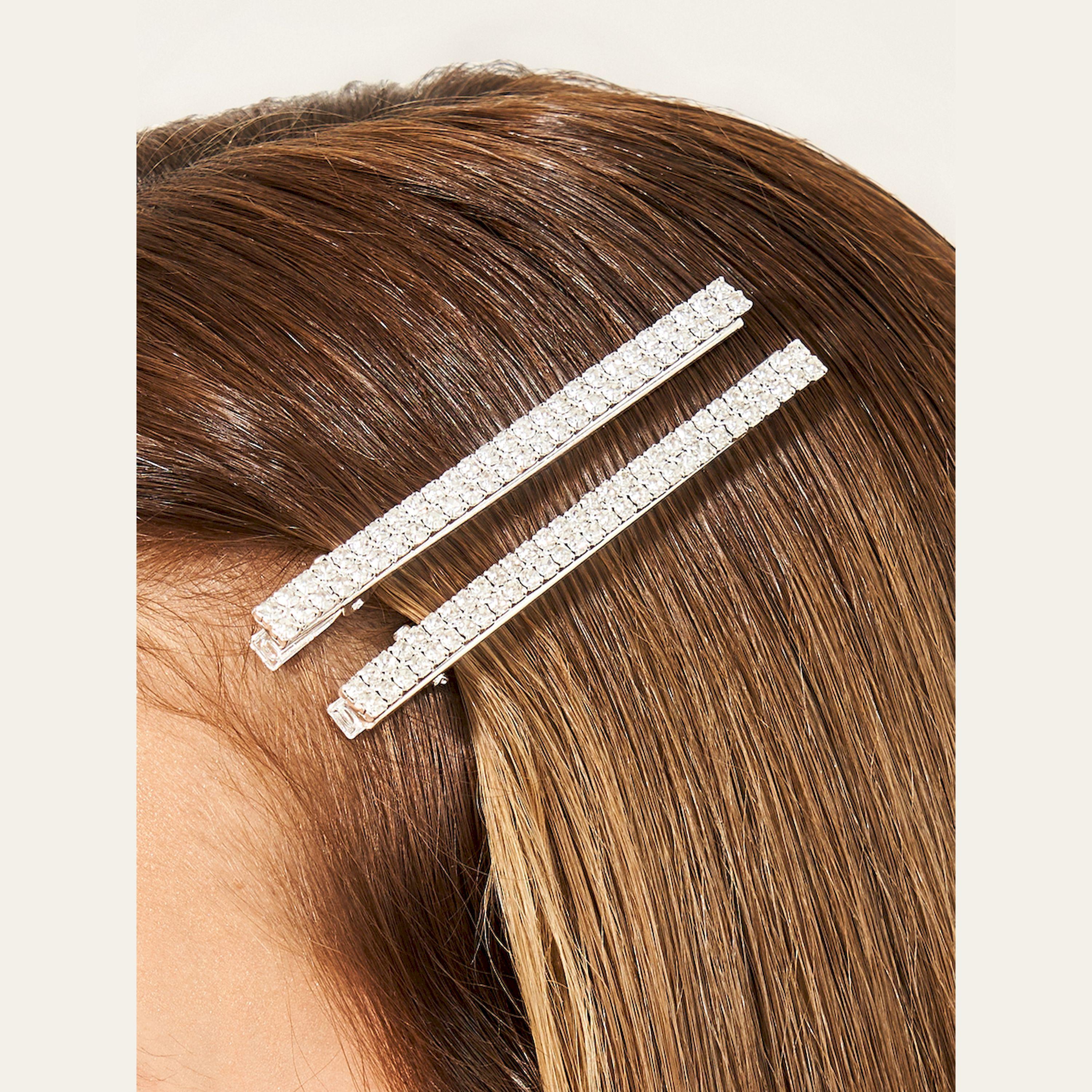 ستايلي - طقم من قطعتين - مشبك شعر بلمعة معدنية-women-hairaccessories-clips-image-2