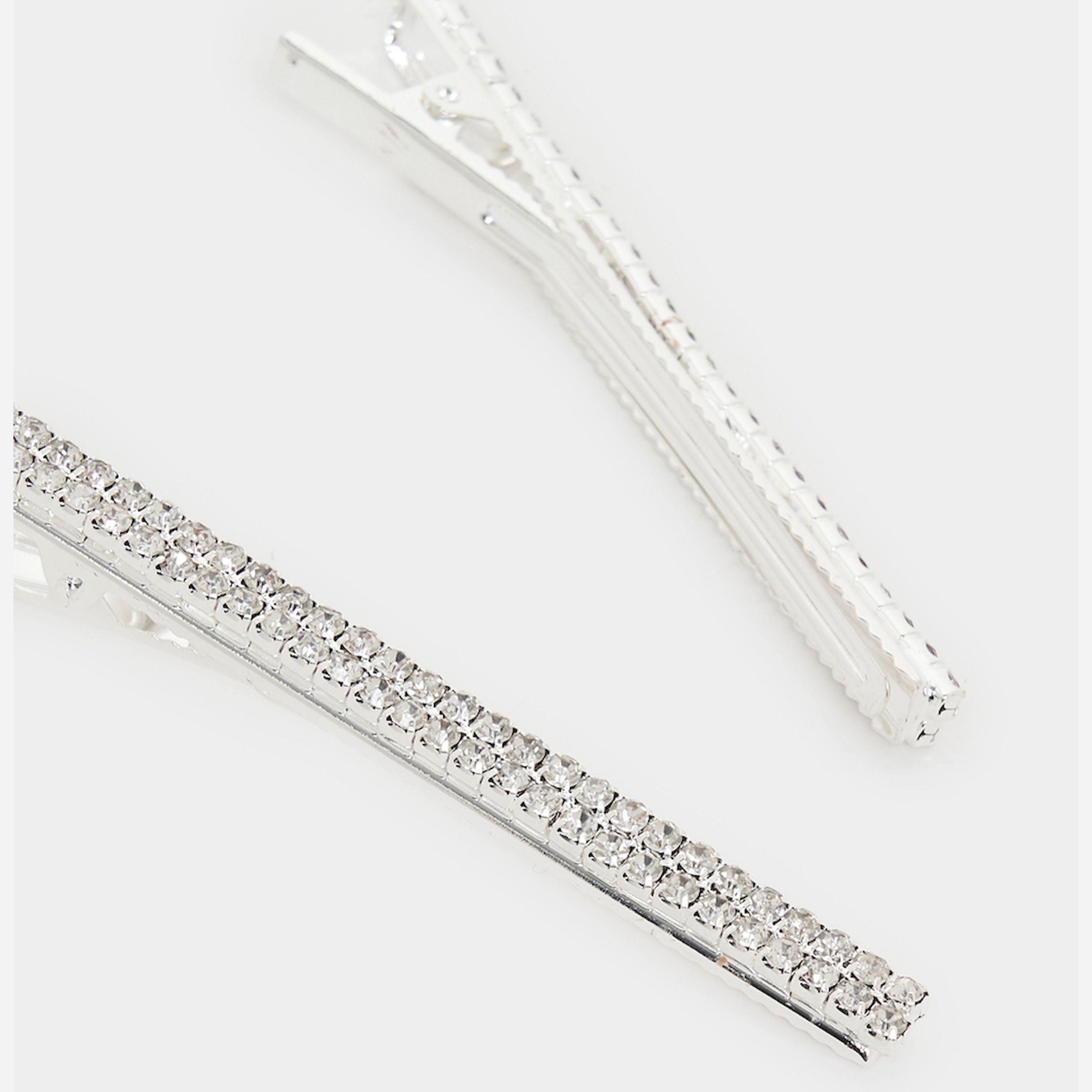 ستايلي - طقم من قطعتين - مشبك شعر بلمعة معدنية-women-hairaccessories-clips-image-4