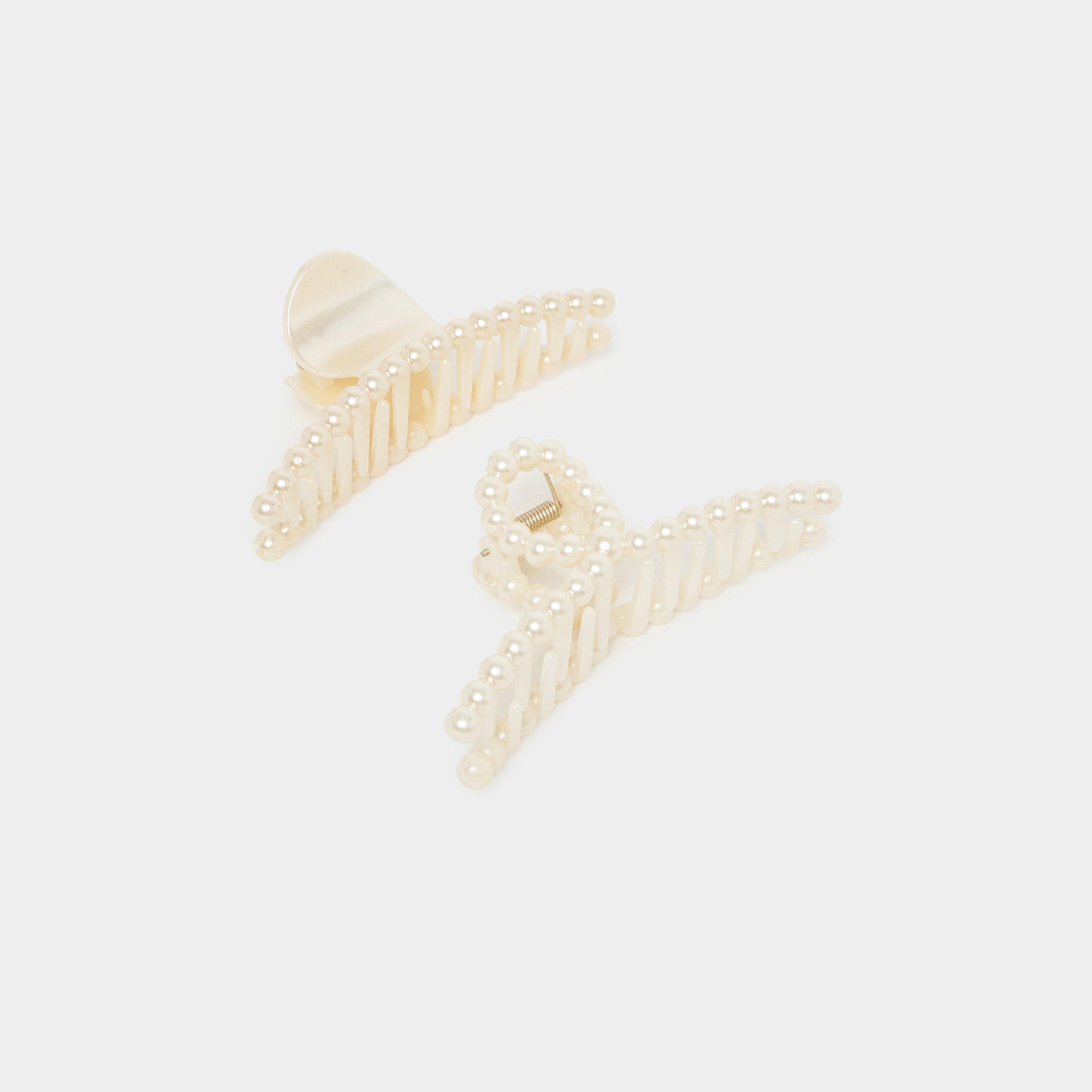 ستايلي - طقم من قطعتين - مشبك شعر من اللؤلؤ الصناعي-women-hairaccessories-clips-image-1