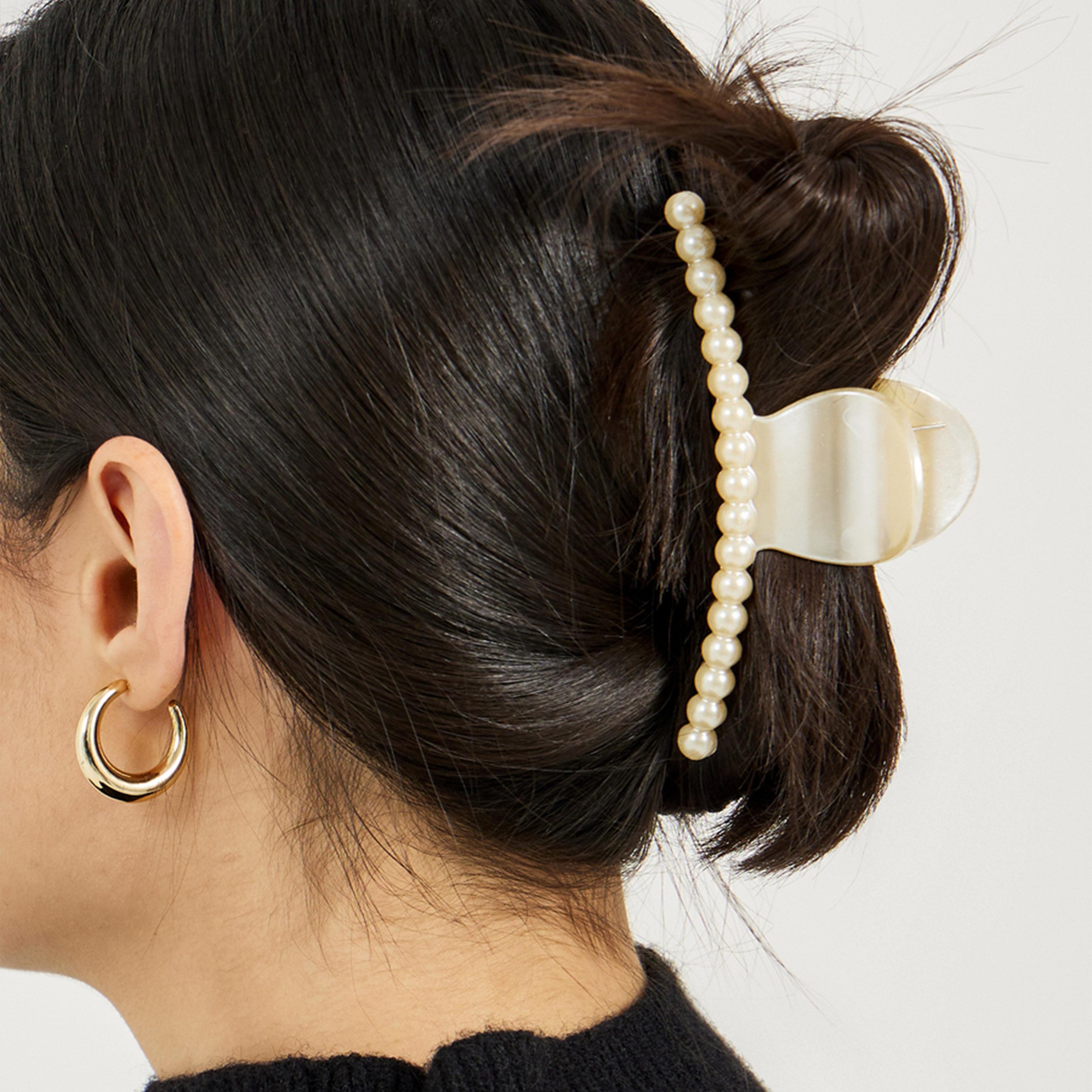 ستايلي - طقم من قطعتين - مشبك شعر من اللؤلؤ الصناعي-women-hairaccessories-clips-image-2