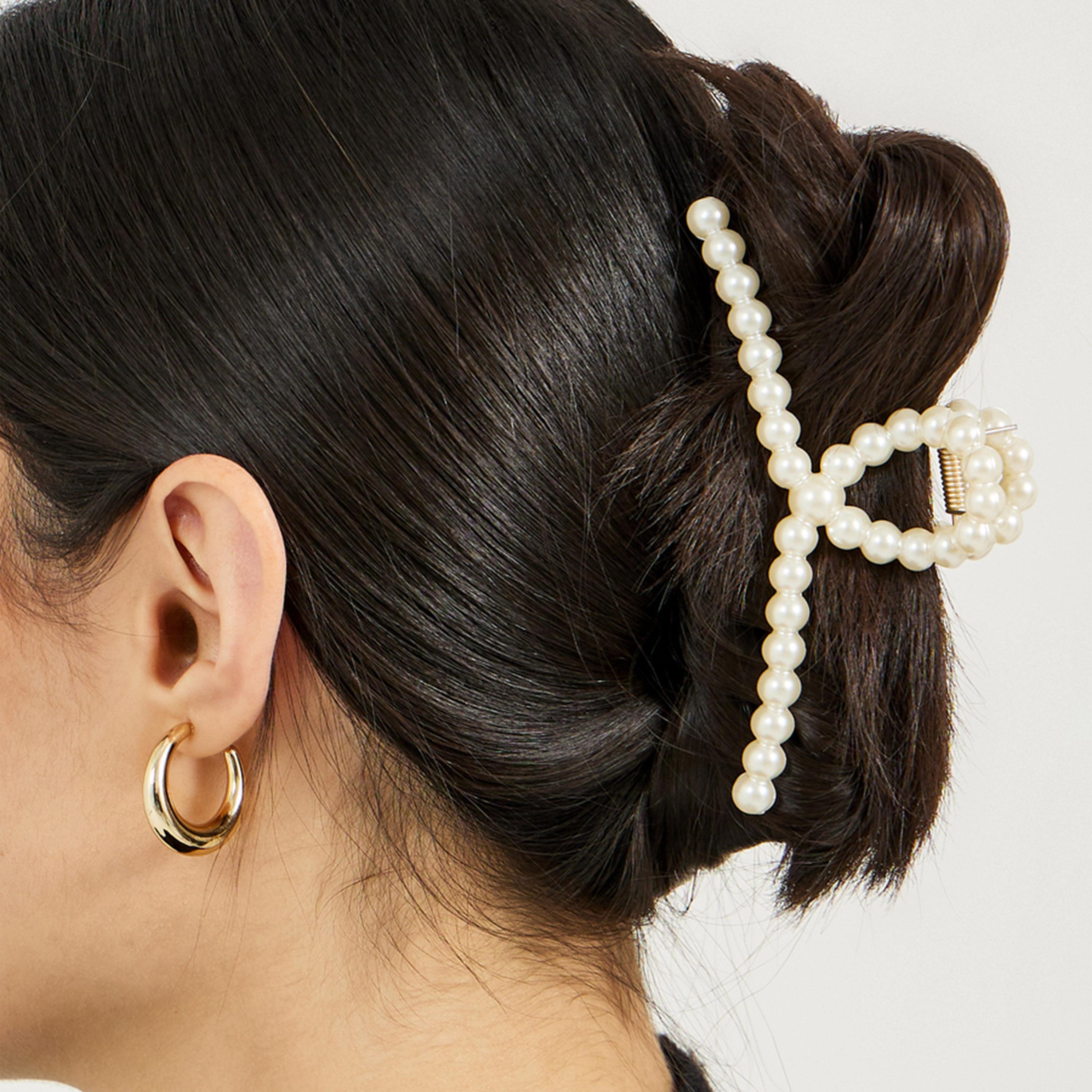 ستايلي - طقم من قطعتين - مشبك شعر من اللؤلؤ الصناعي-women-hairaccessories-clips-image-3