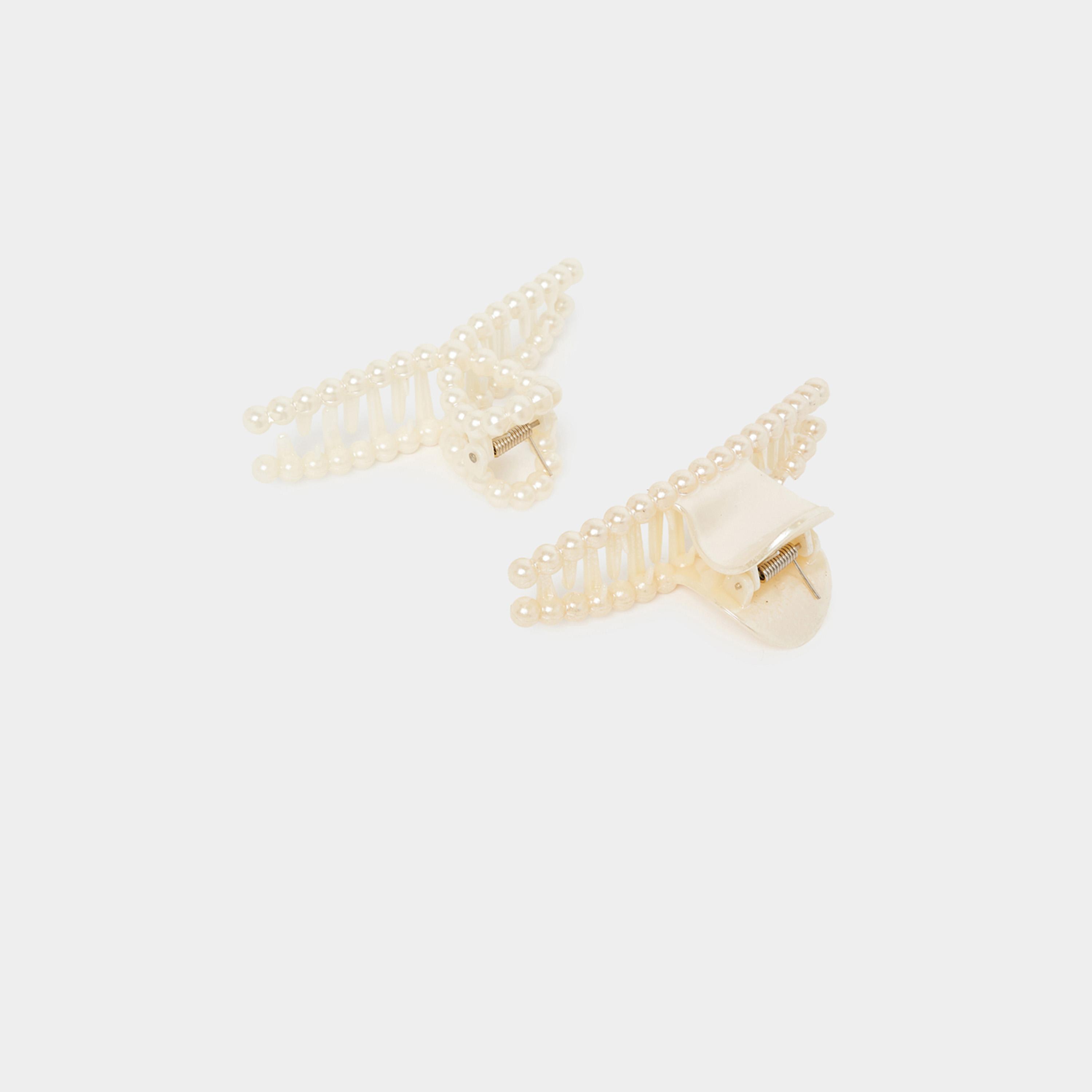 ستايلي - طقم من قطعتين - مشبك شعر من اللؤلؤ الصناعي-women-hairaccessories-clips-image-4