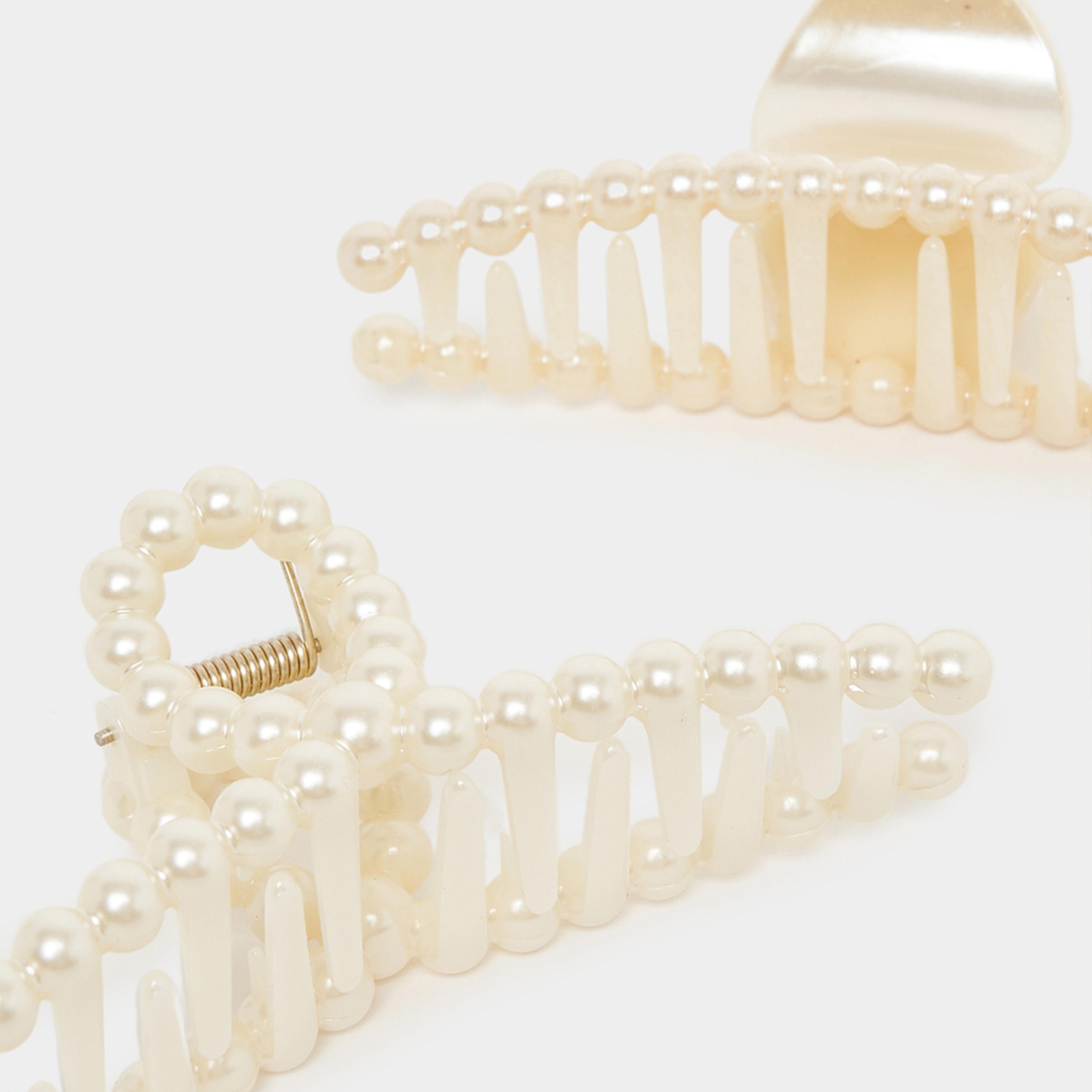 ستايلي - طقم من قطعتين - مشبك شعر من اللؤلؤ الصناعي-women-hairaccessories-clips-image-5